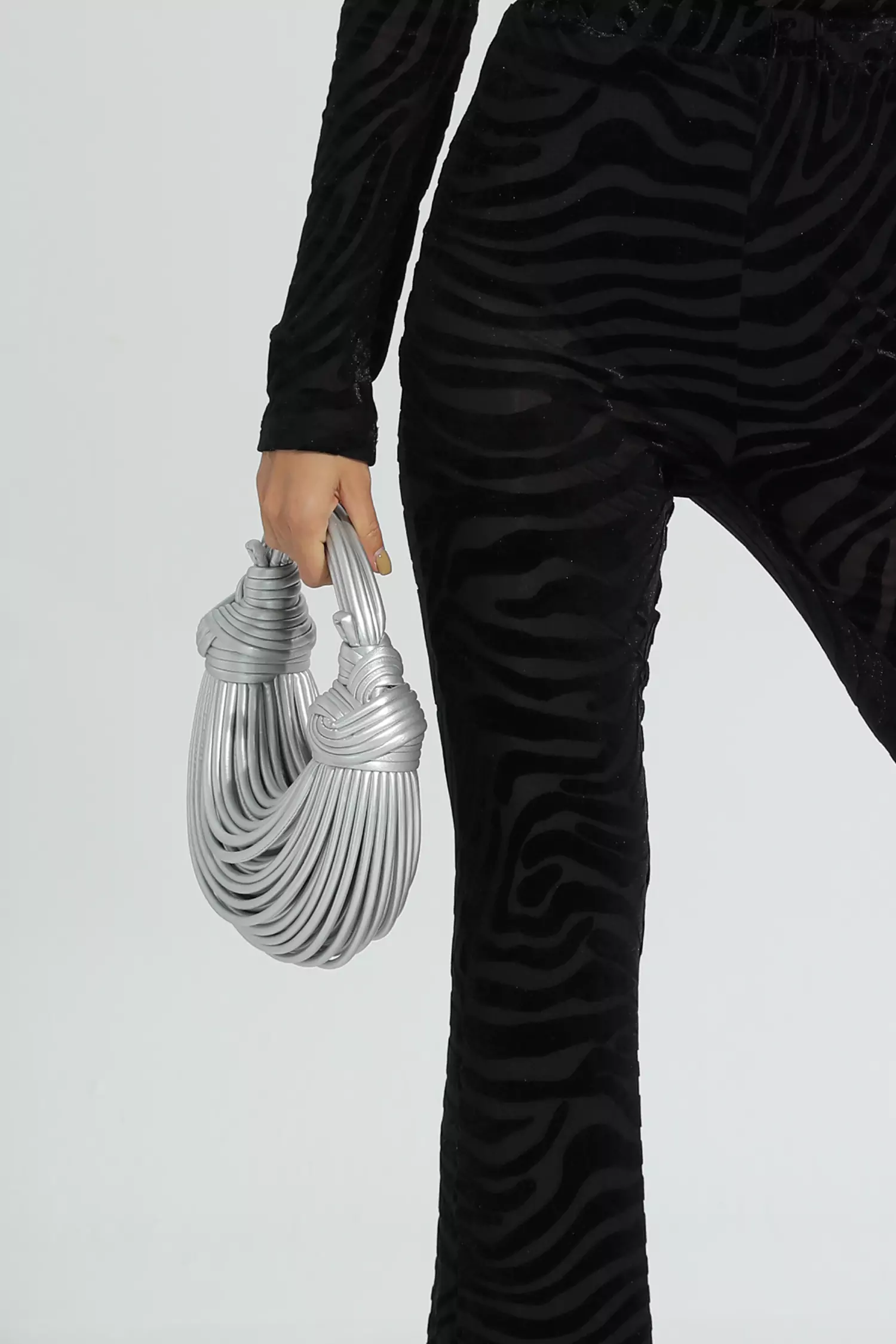 Rosa Silver PU Knotted Bag-CATCHALL