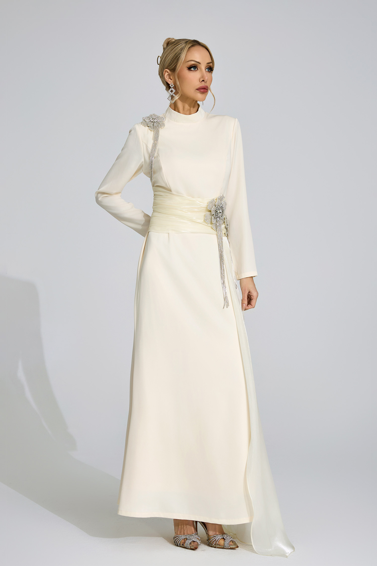 Rosalind Ivory Tassel Maxi Dress