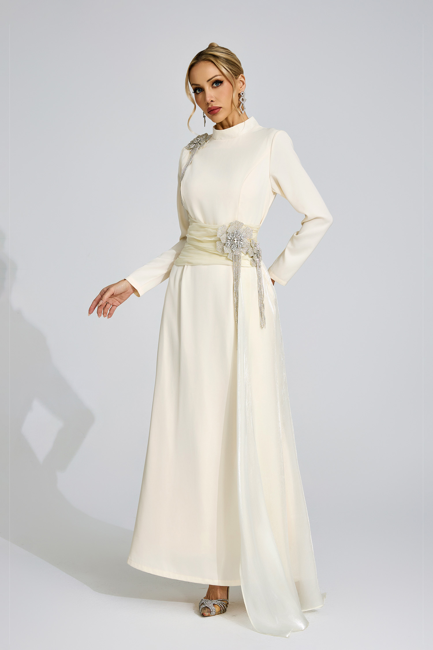 Rosalind Ivory Tassel Maxi Dress