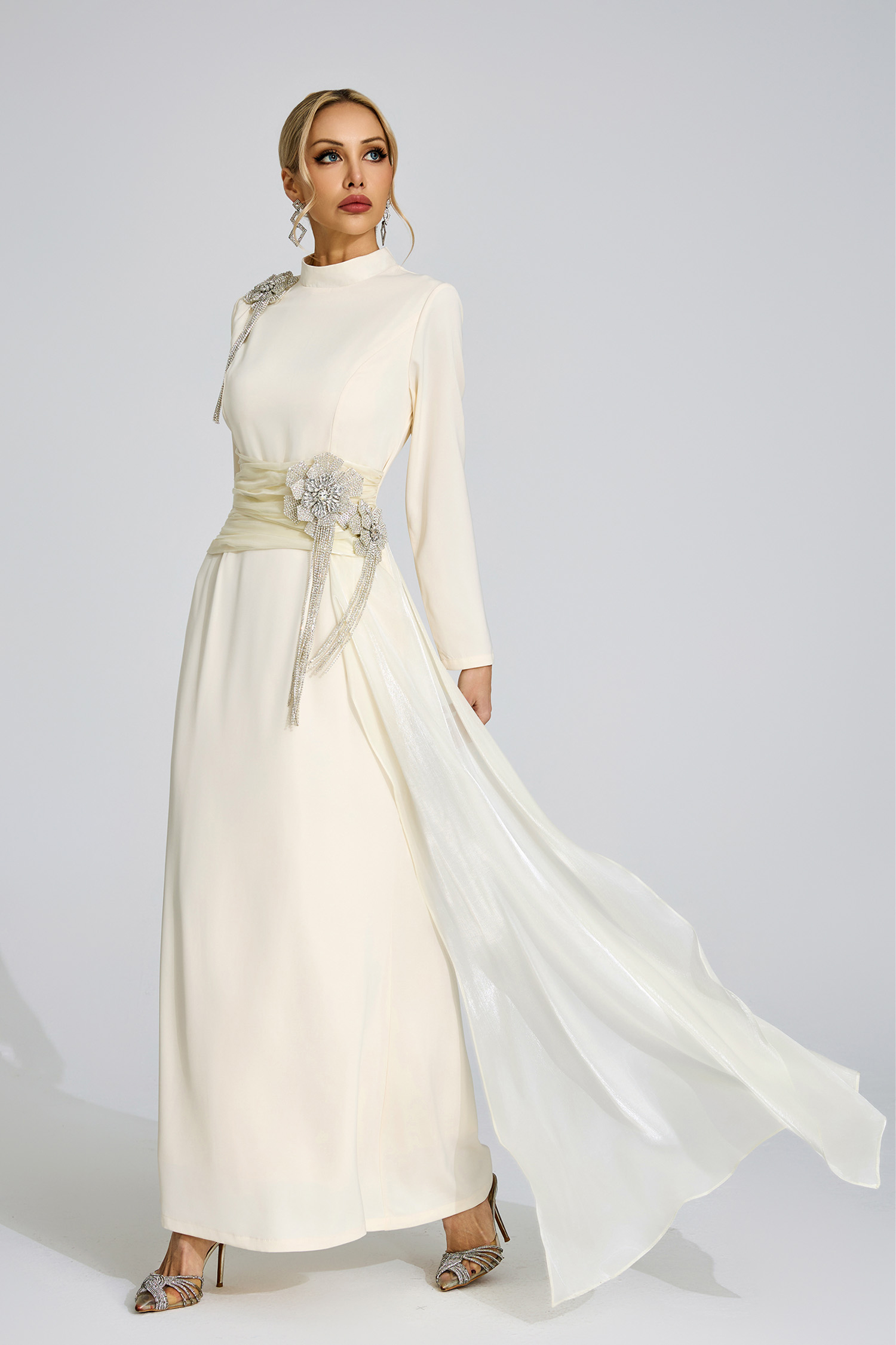 Rosalind Ivory Tassel Maxi Dress