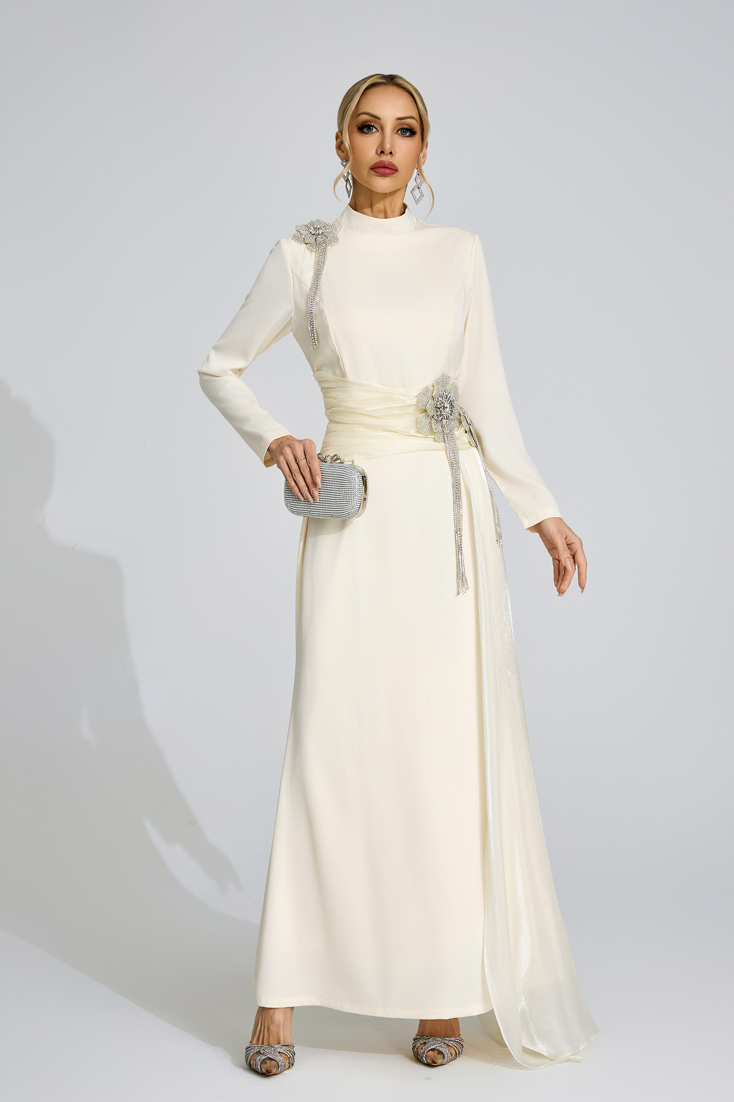 Rosalind Ivory Tassel Maxi Dress