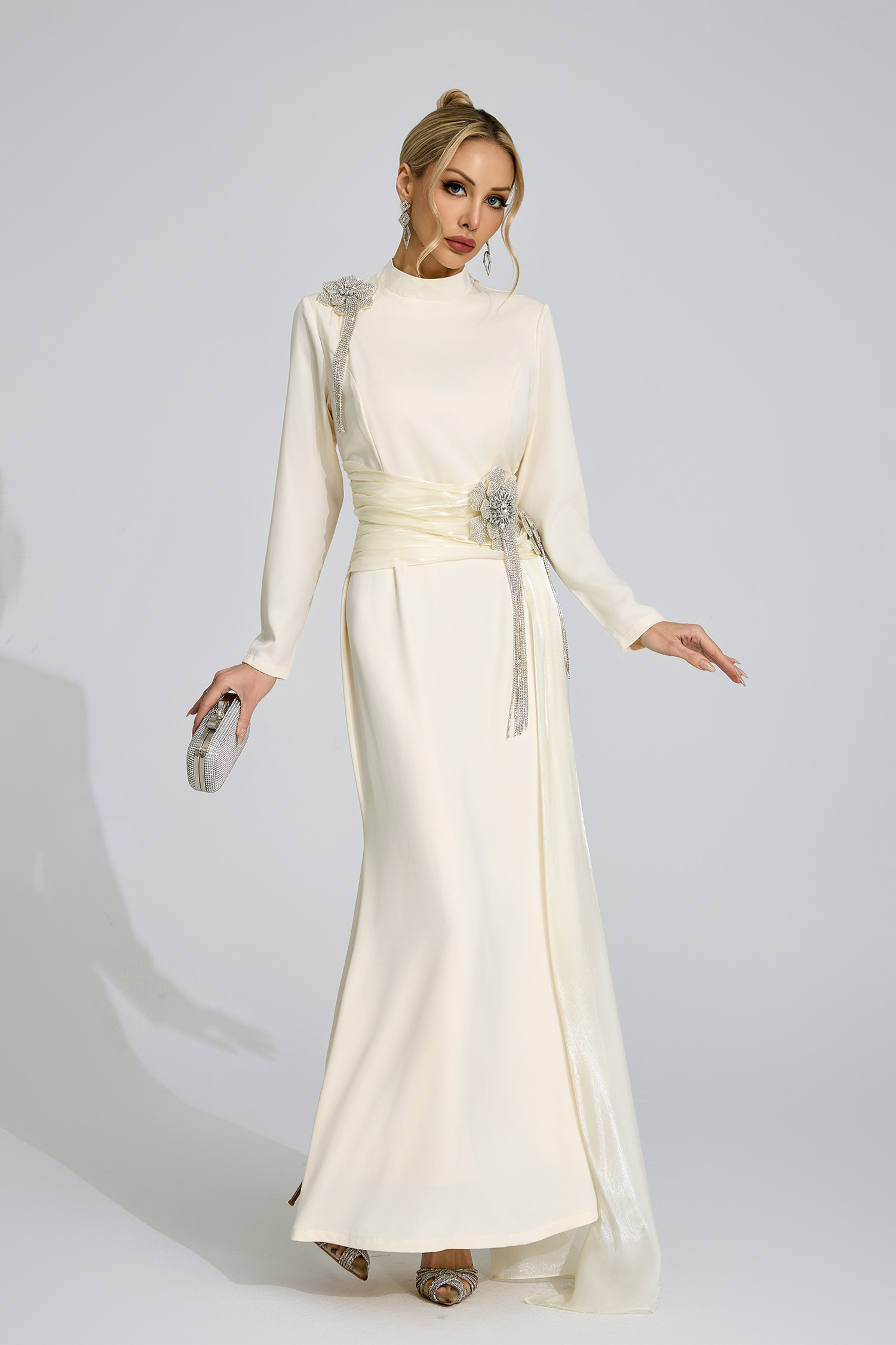 Rosalind Ivory Tassel Maxi Dress