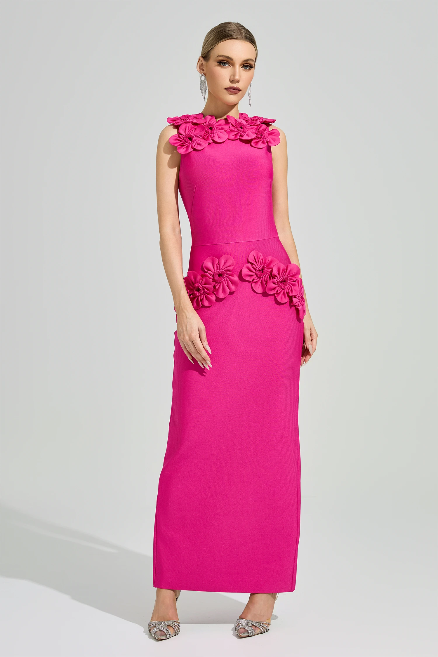 Rothko Pink Floral Formal Dress