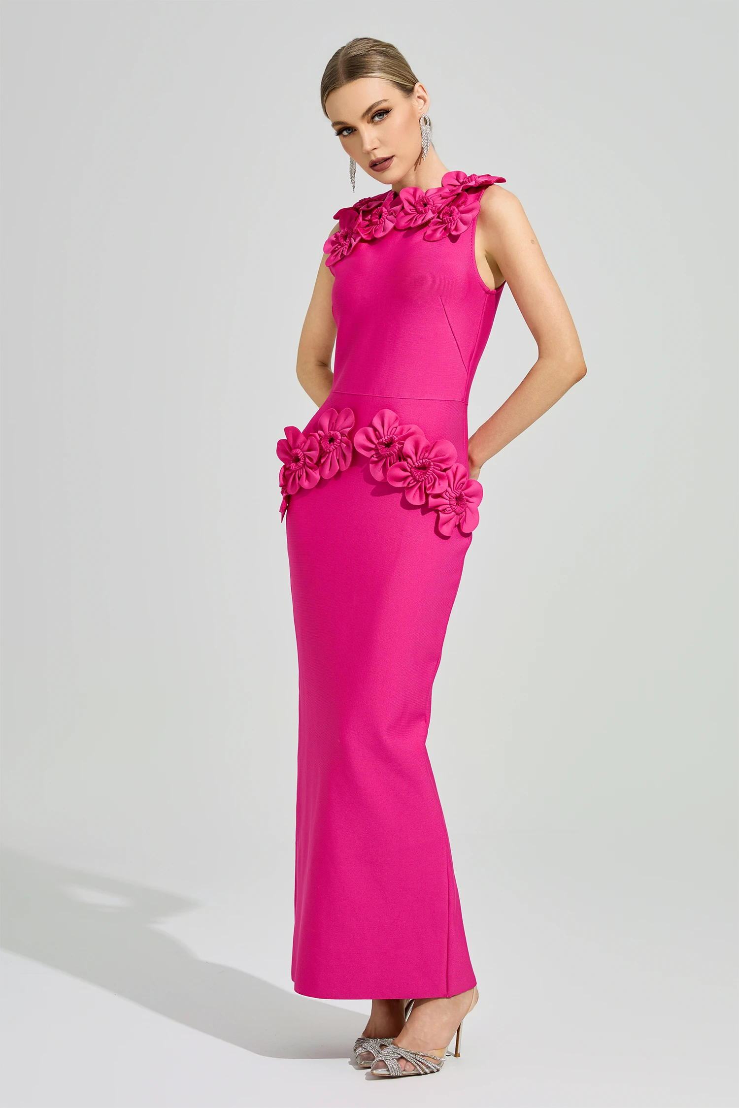 Rothko Pink Floral Formal Dress