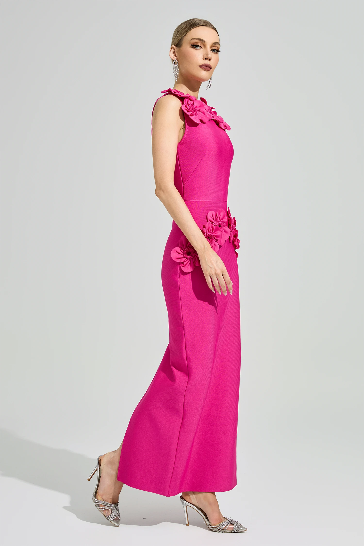 Rothko Pink Floral Formal Dress
