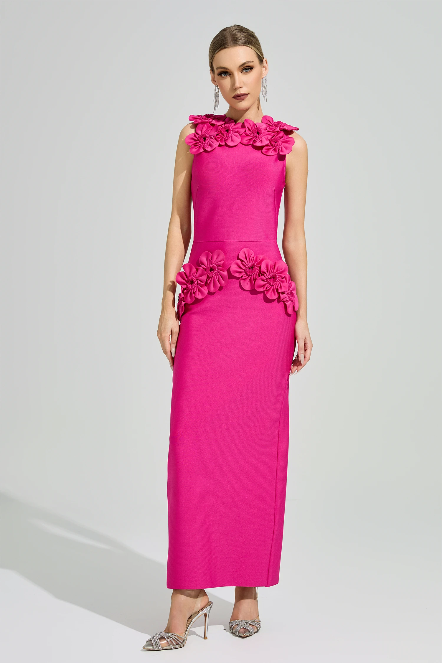 Rothko Pink Floral Formal Dress