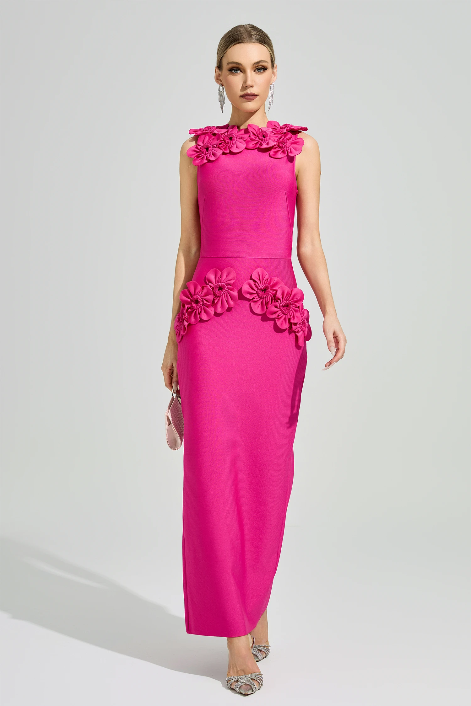 Rothko Pink Floral Formal Dress