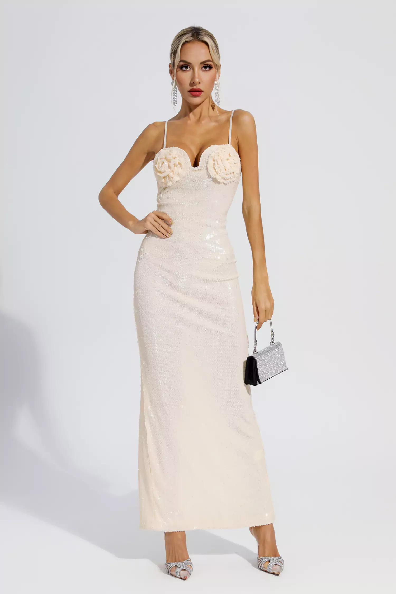 Rowan Off White Sequin Dress-CATCHALL
