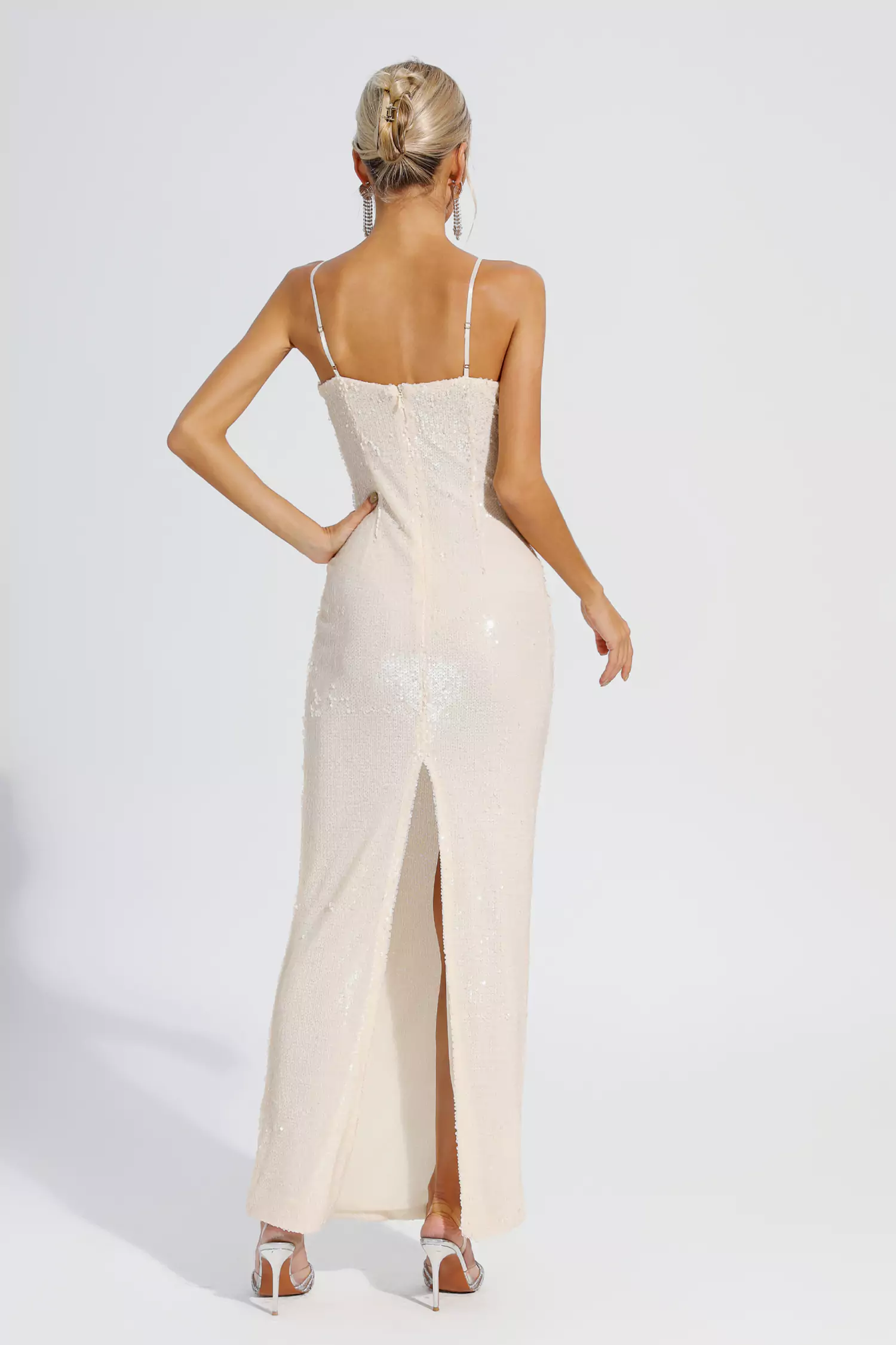 Rowan Off White Sequin Dress-CATCHALL