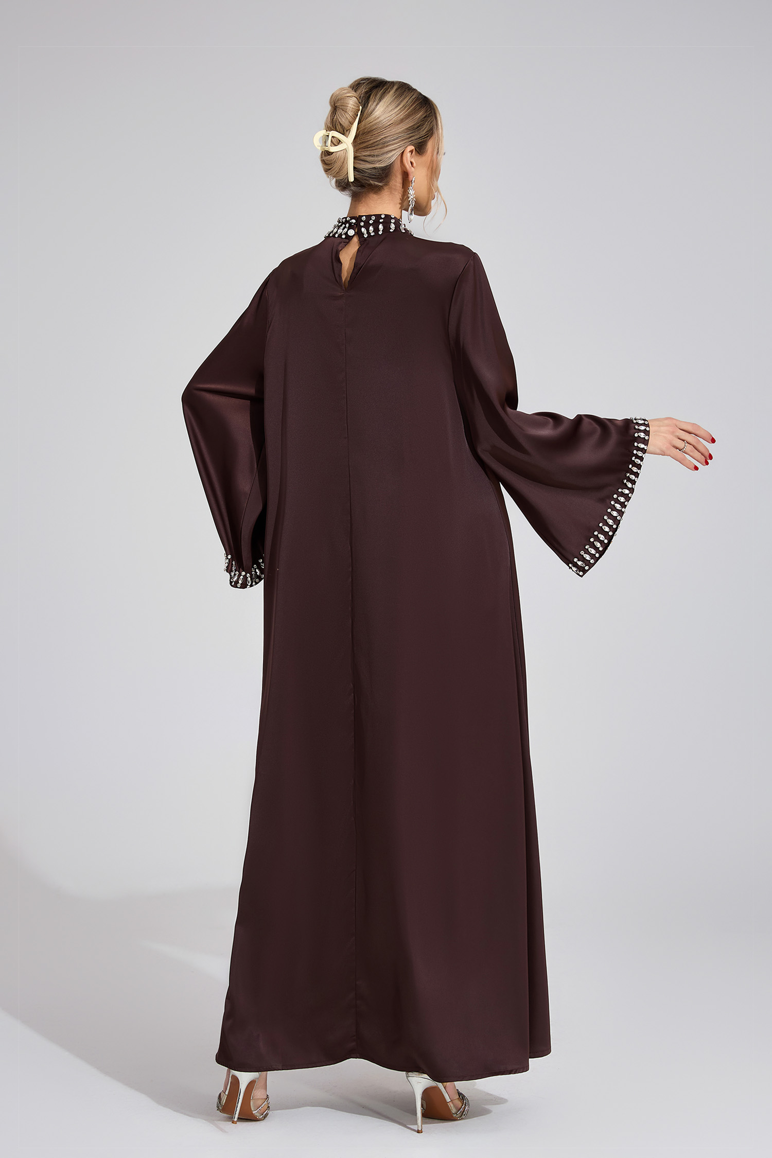Rune  Dark Brown Diamond Maxi Dress