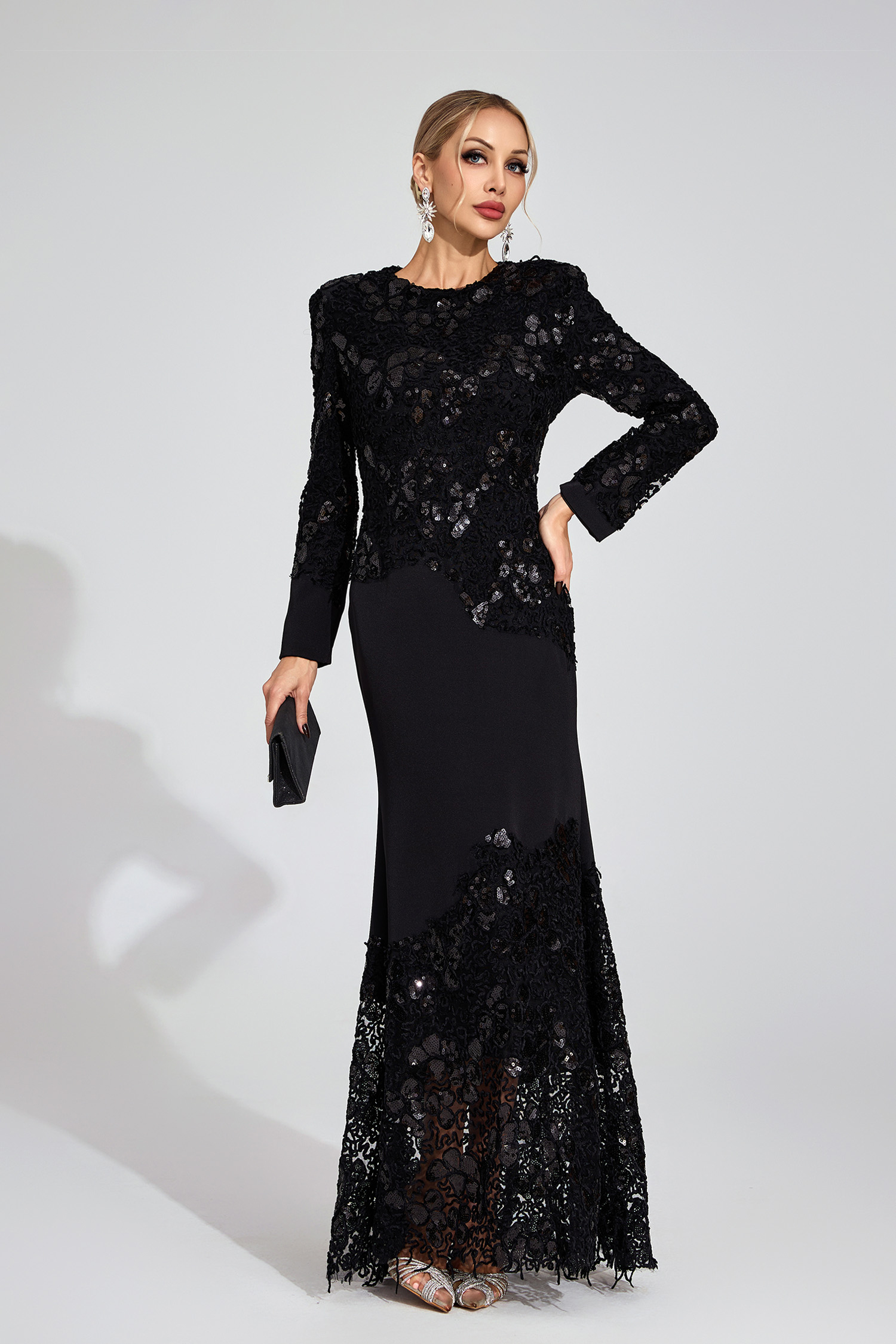 Ruskin Black Embroidered Maxi Dress
