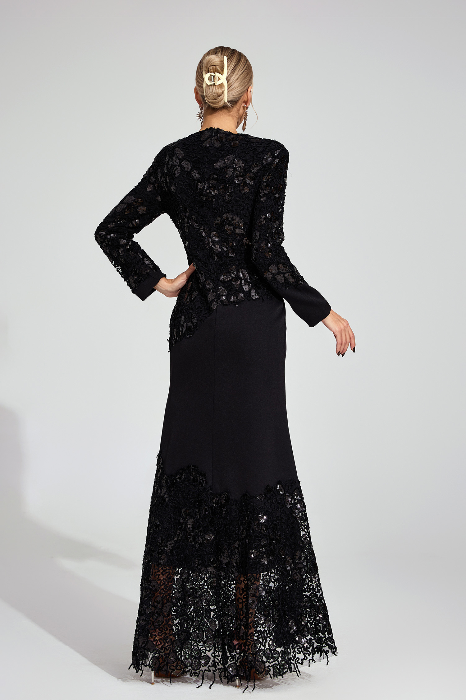 Ruskin Black Embroidered Maxi Dress