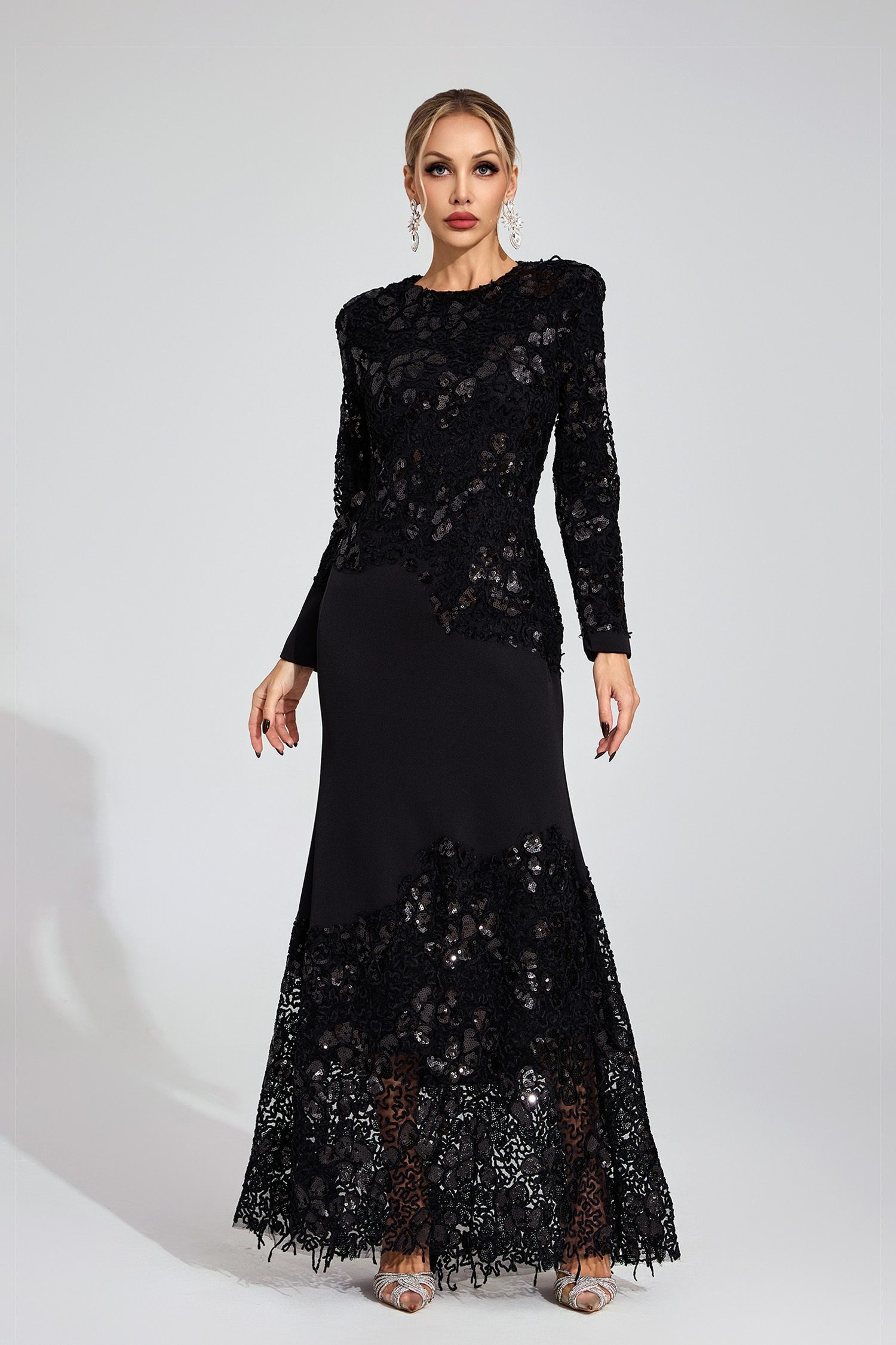Ruskin Black Embroidered Maxi Dress