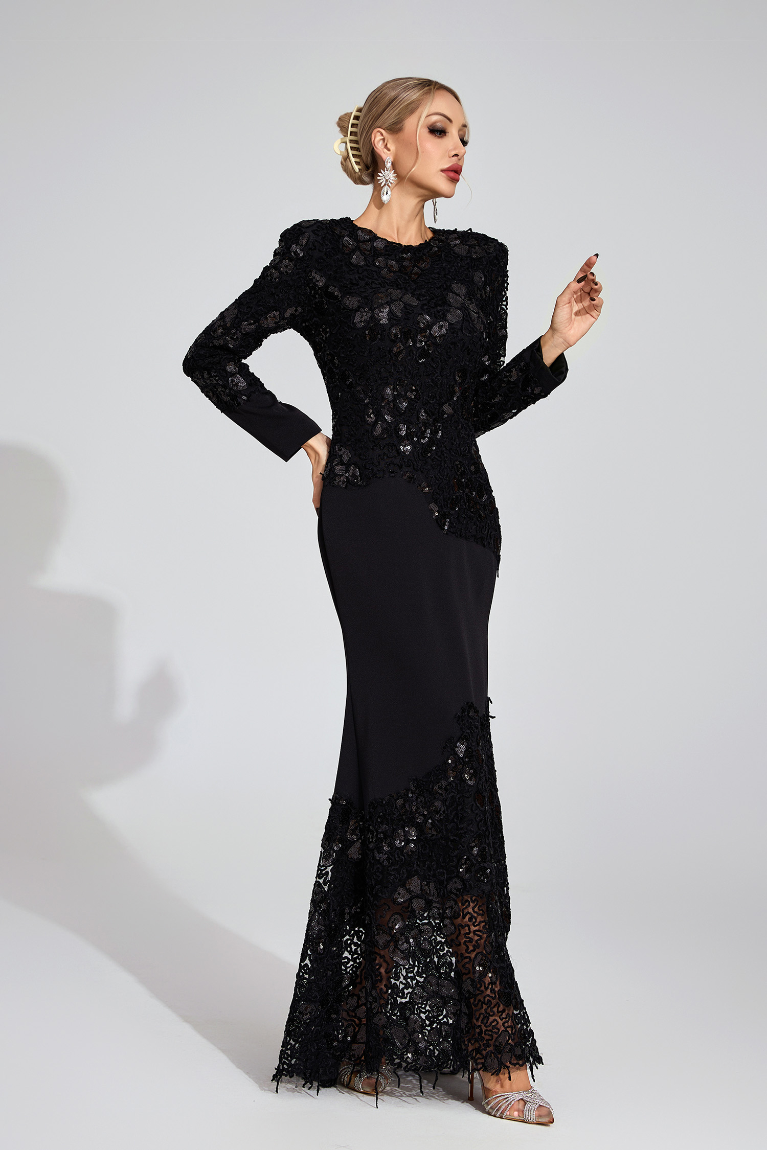 Ruskin Black Embroidered Maxi Dress