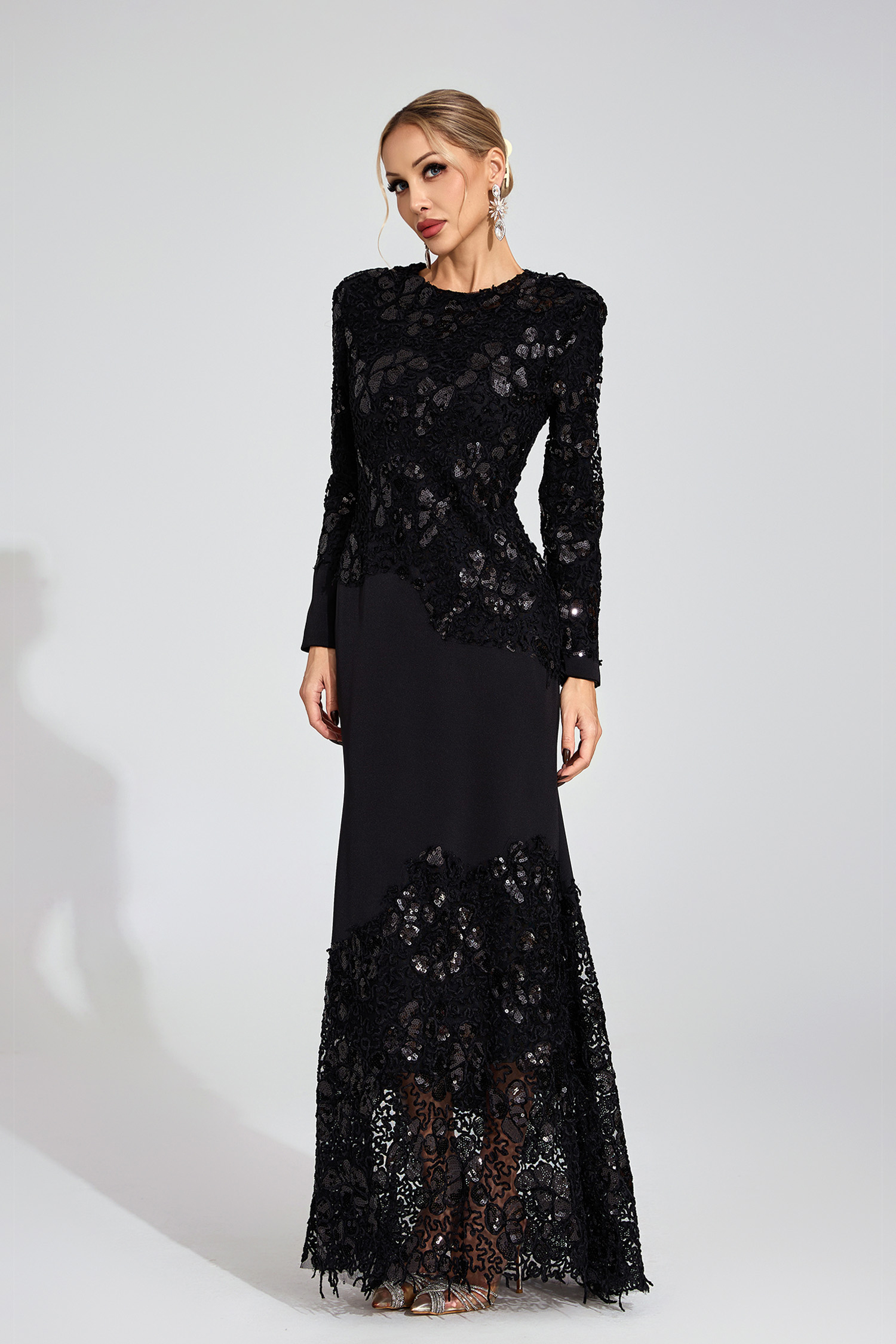 Ruskin Black Embroidered Maxi Dress