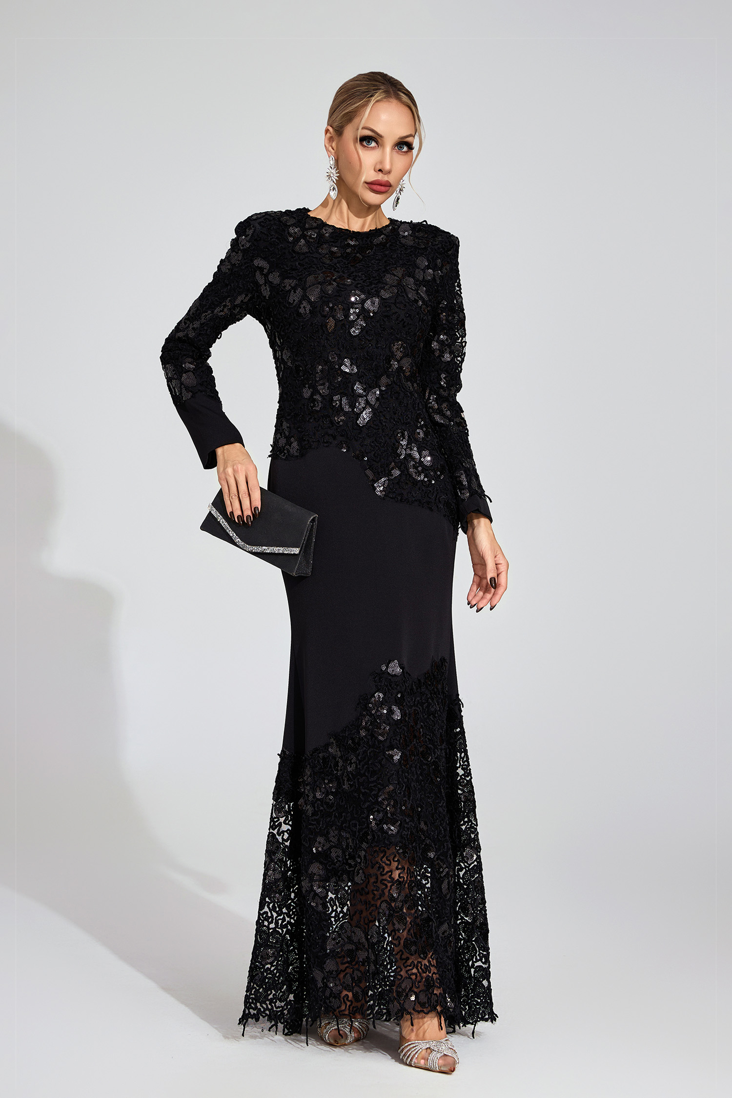 Ruskin Black Embroidered Maxi Dress