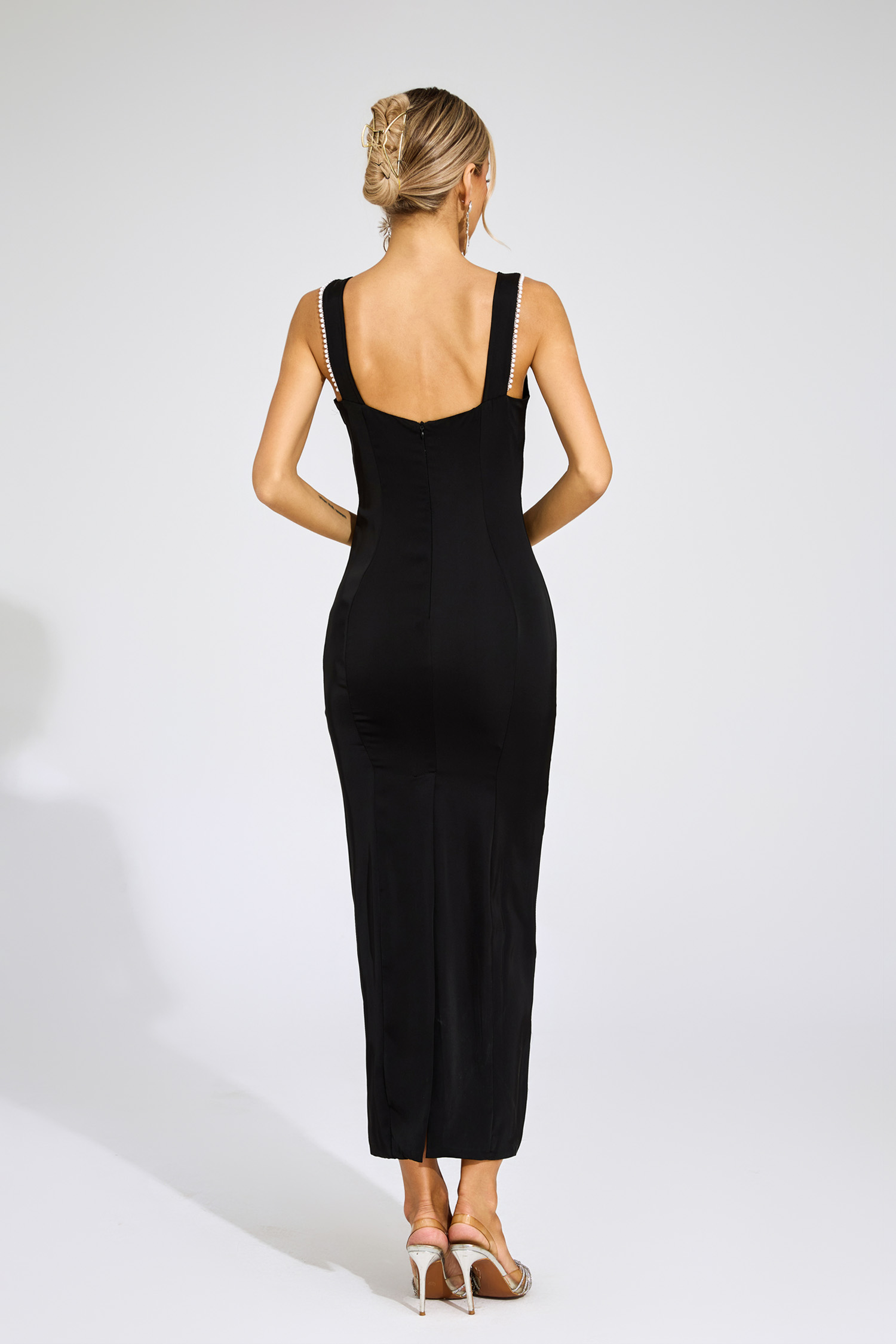 Russell Black Pearls Maxi Dress