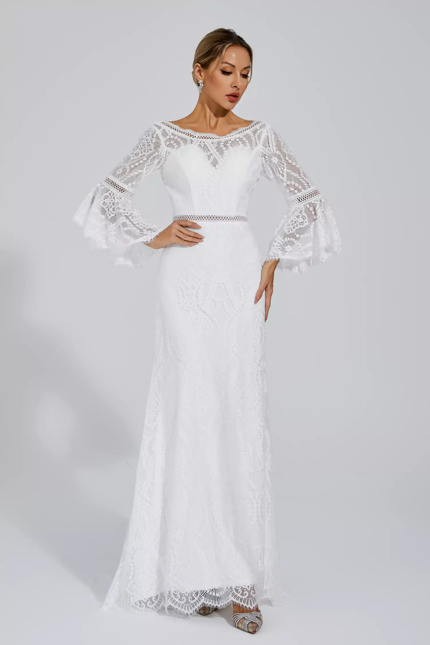 Rylan White Lace Maxi Dress