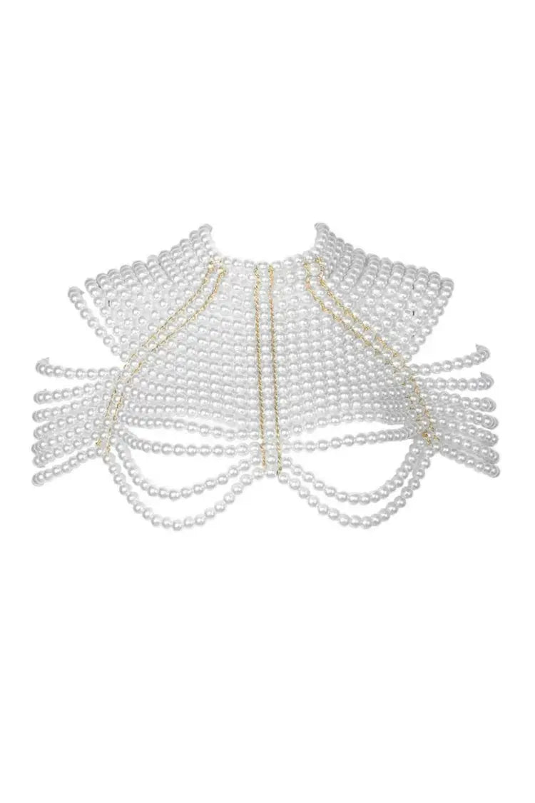 Rylee Multilayer Pearl Shawl Necklace-CATCHALL
