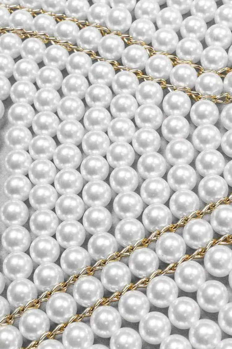 Rylee Multilayer Pearl Shawl Necklace-CATCHALL