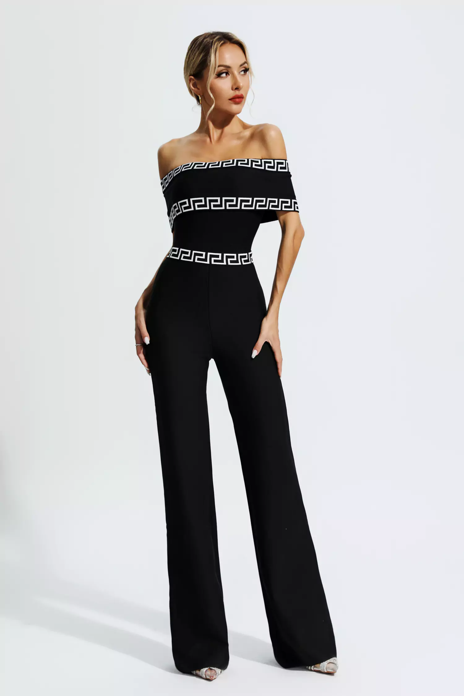 Ryleigh Black Printed Bandage Jumpsuit-CATCHALL