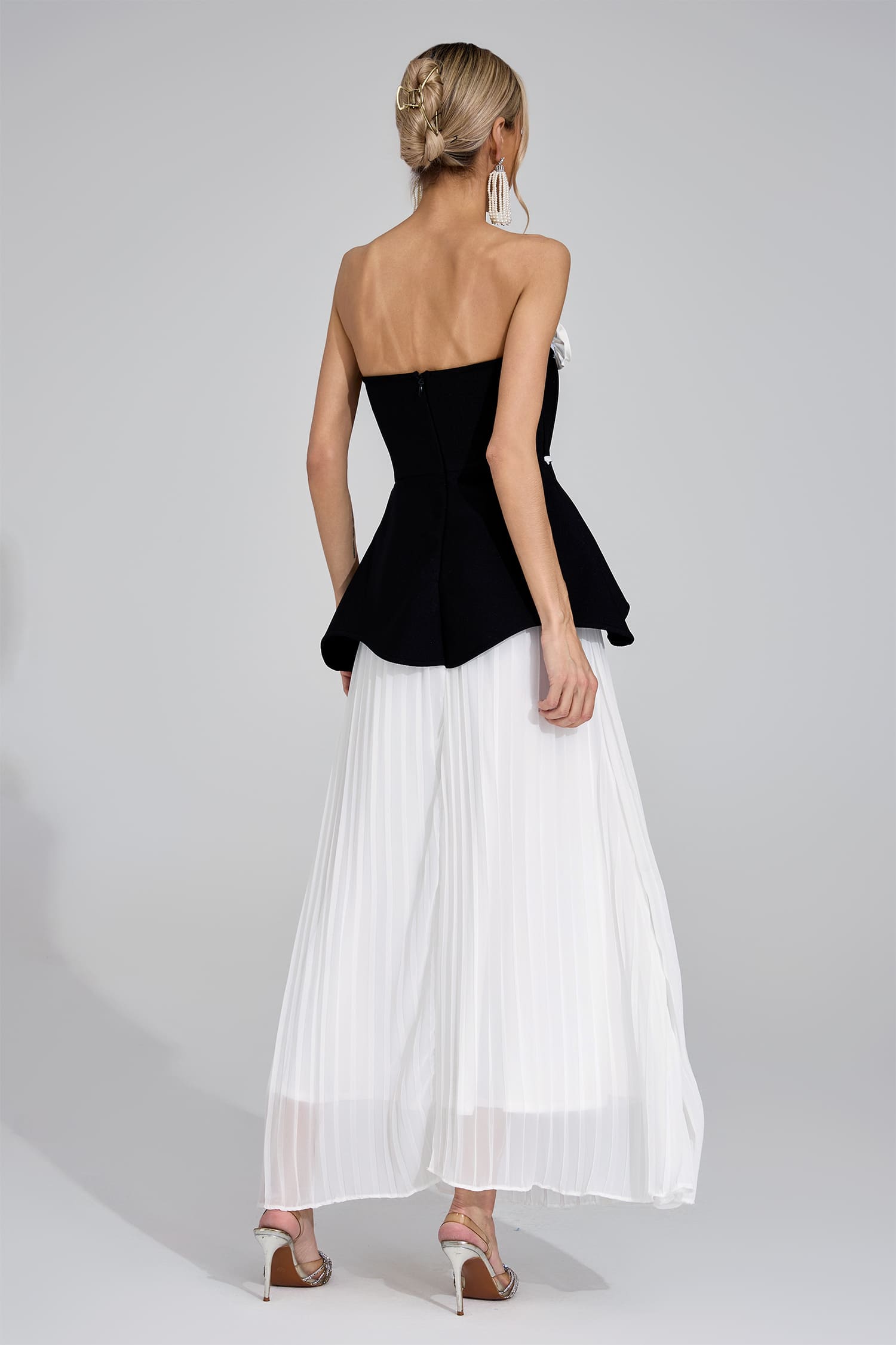 Saga Black White Floral Maxi Dress