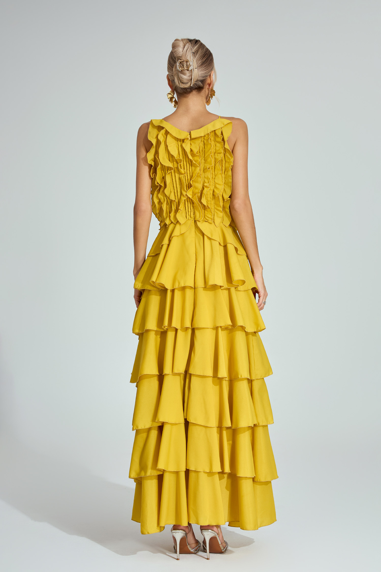 Samson Yellow Ruffled Maxi Dress