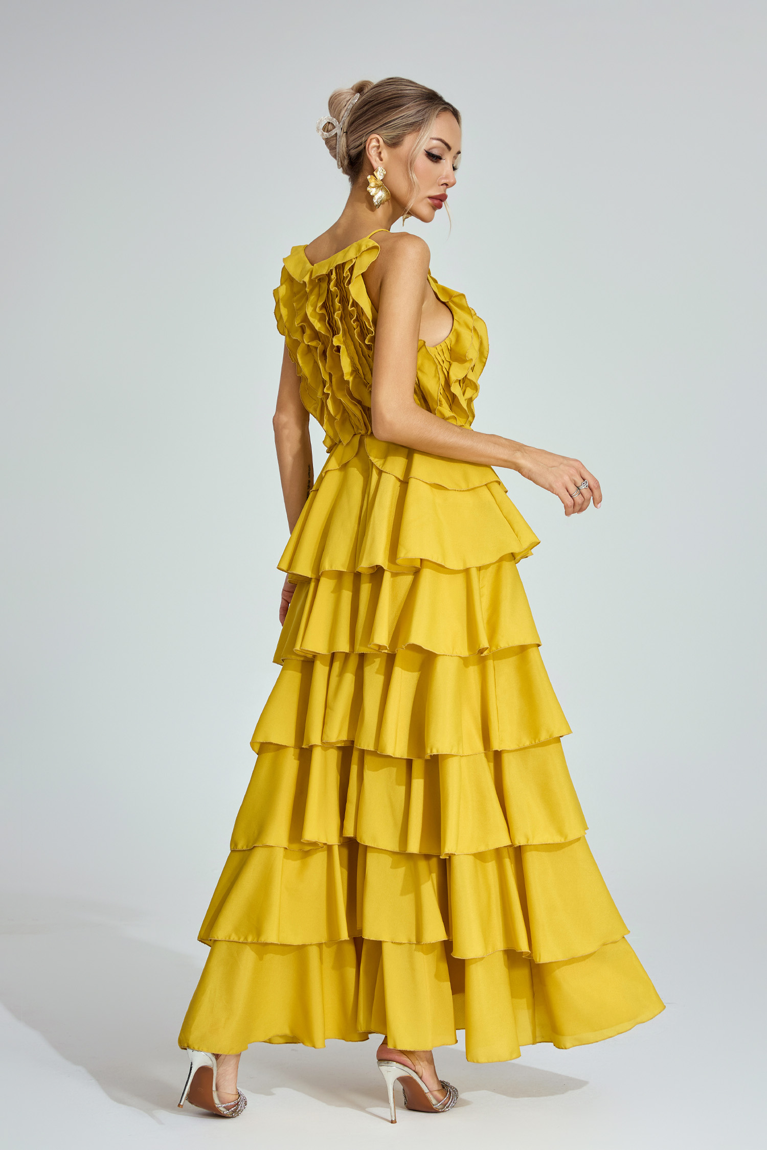 Samson Yellow Ruffled Maxi Dress