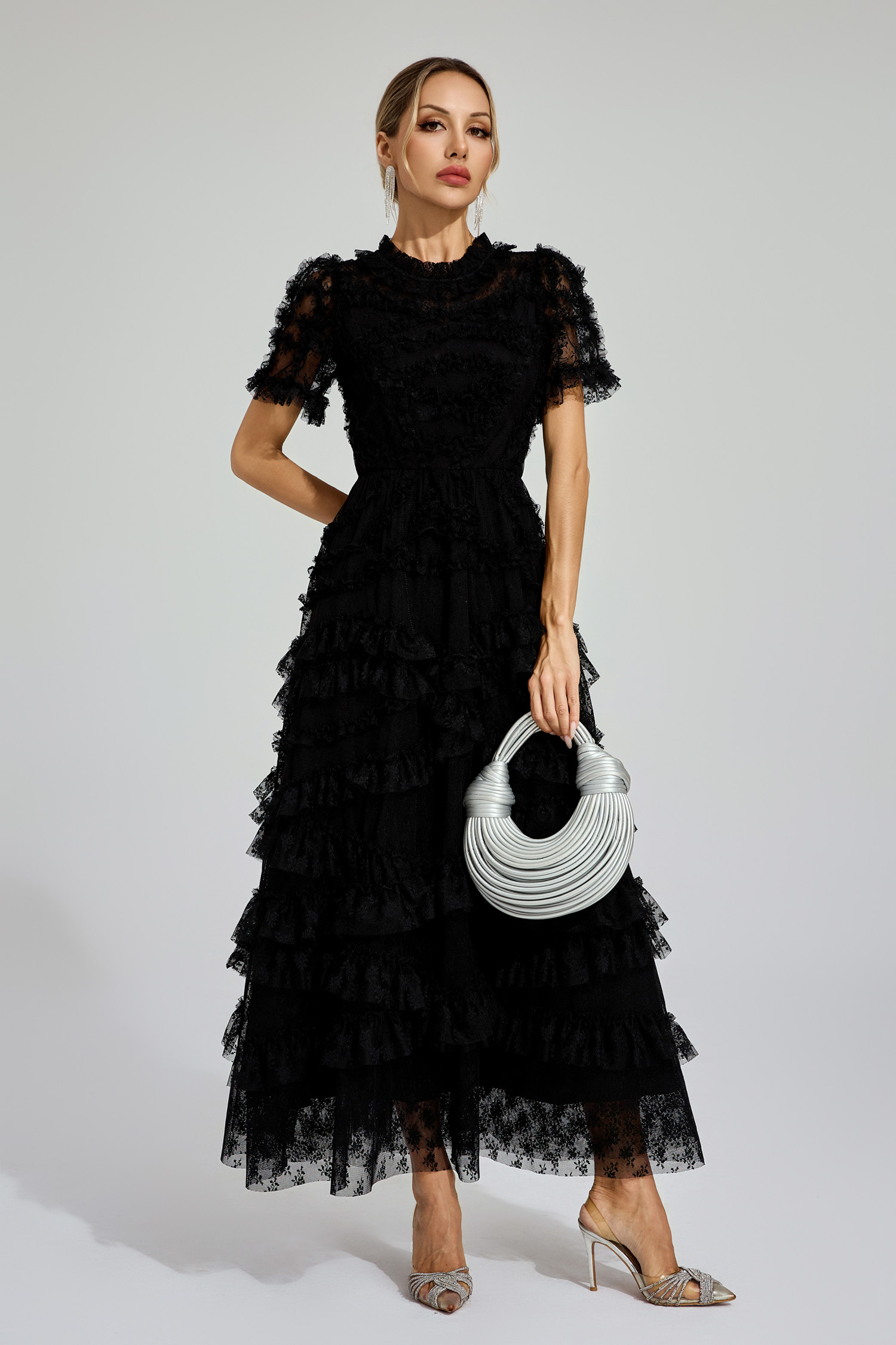 Saroyan Black Floral Midi Dress