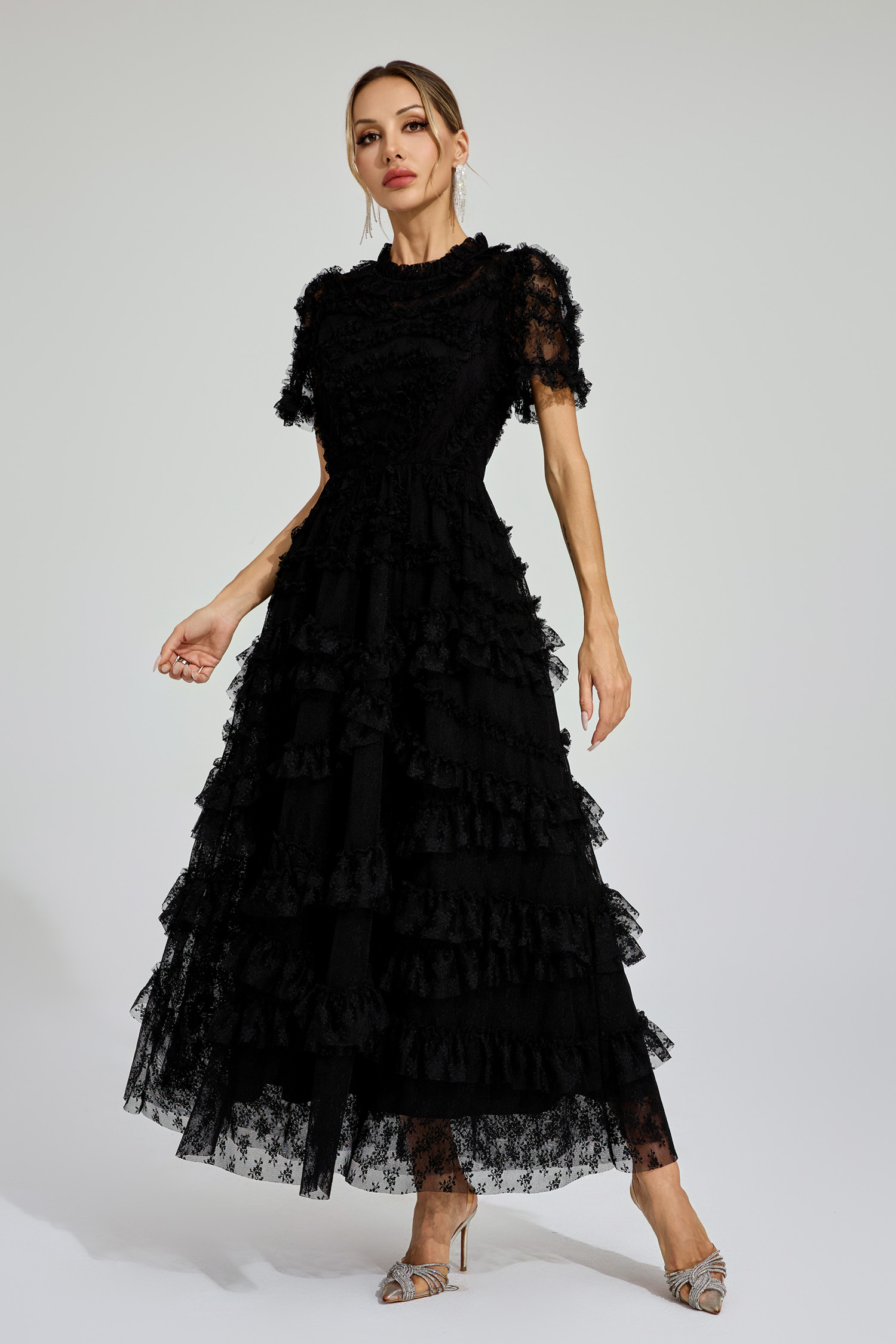 Saroyan Black Floral Midi Dress