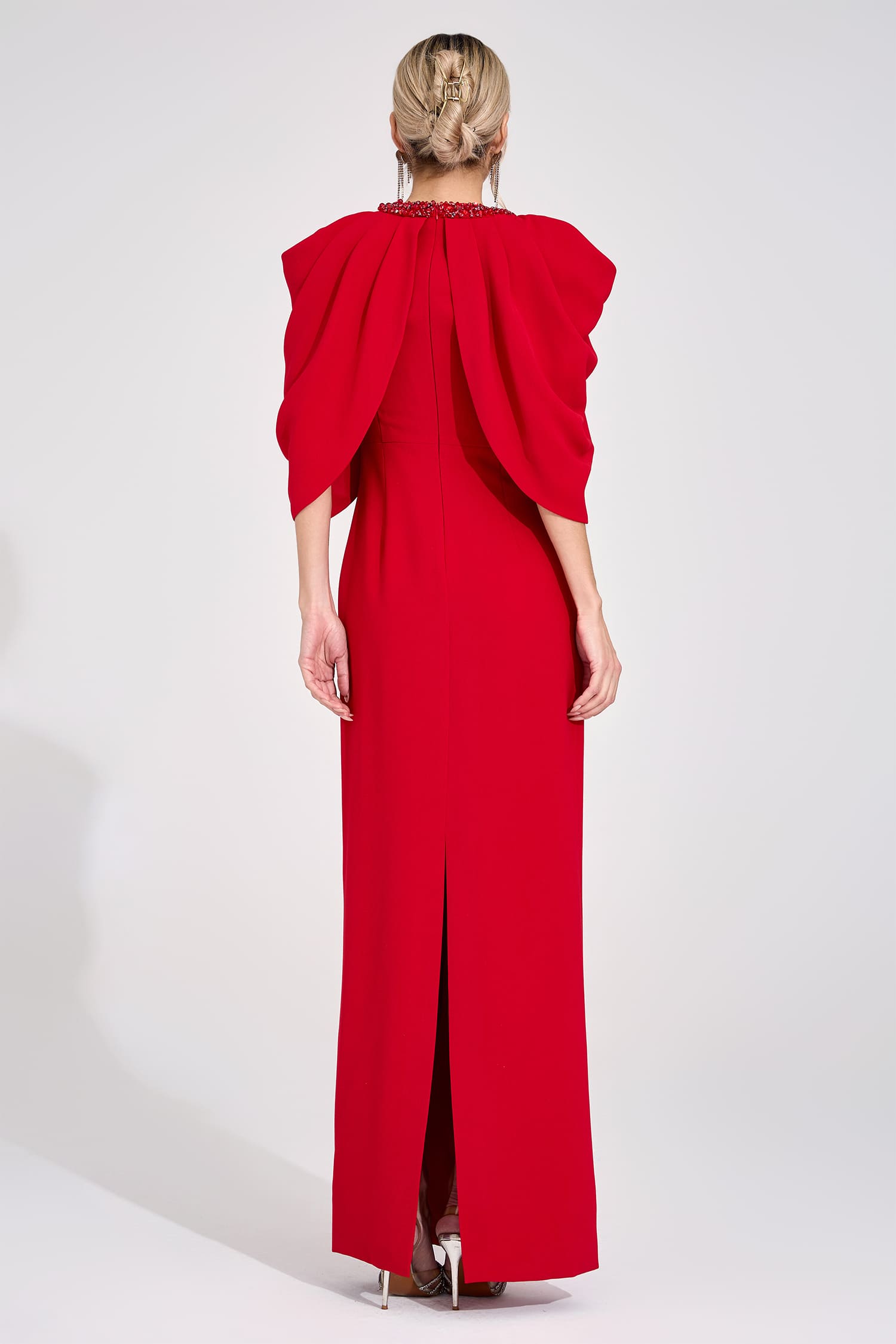Sassa Red Bat Sleeve Maxi Dress