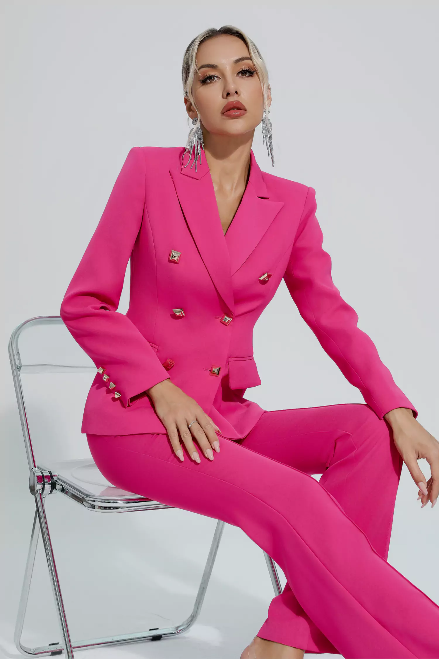 Savanna Rose Red Blazer Set-CATCHALL