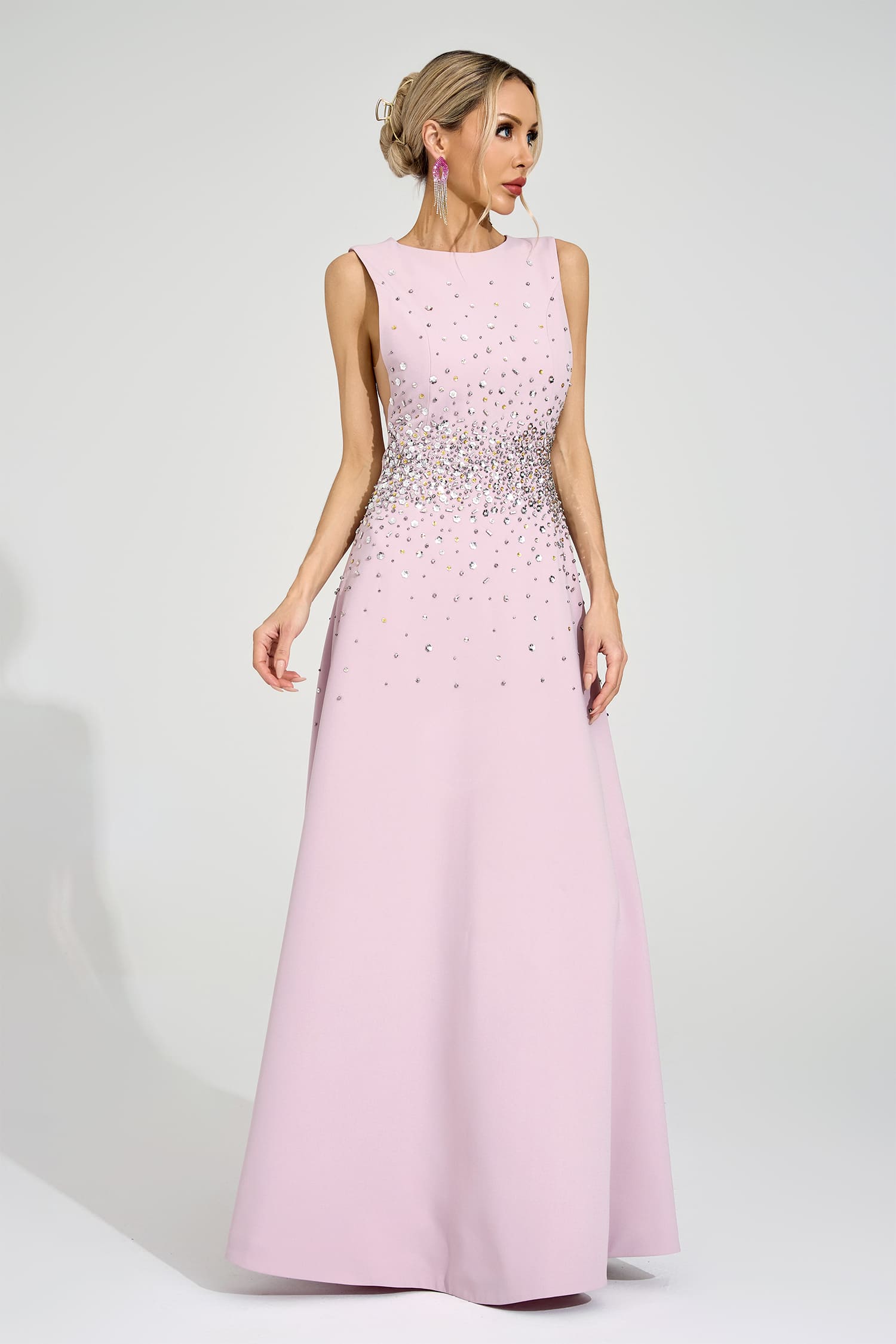 Shakespeare Light Pink Diamond Maxi Dress