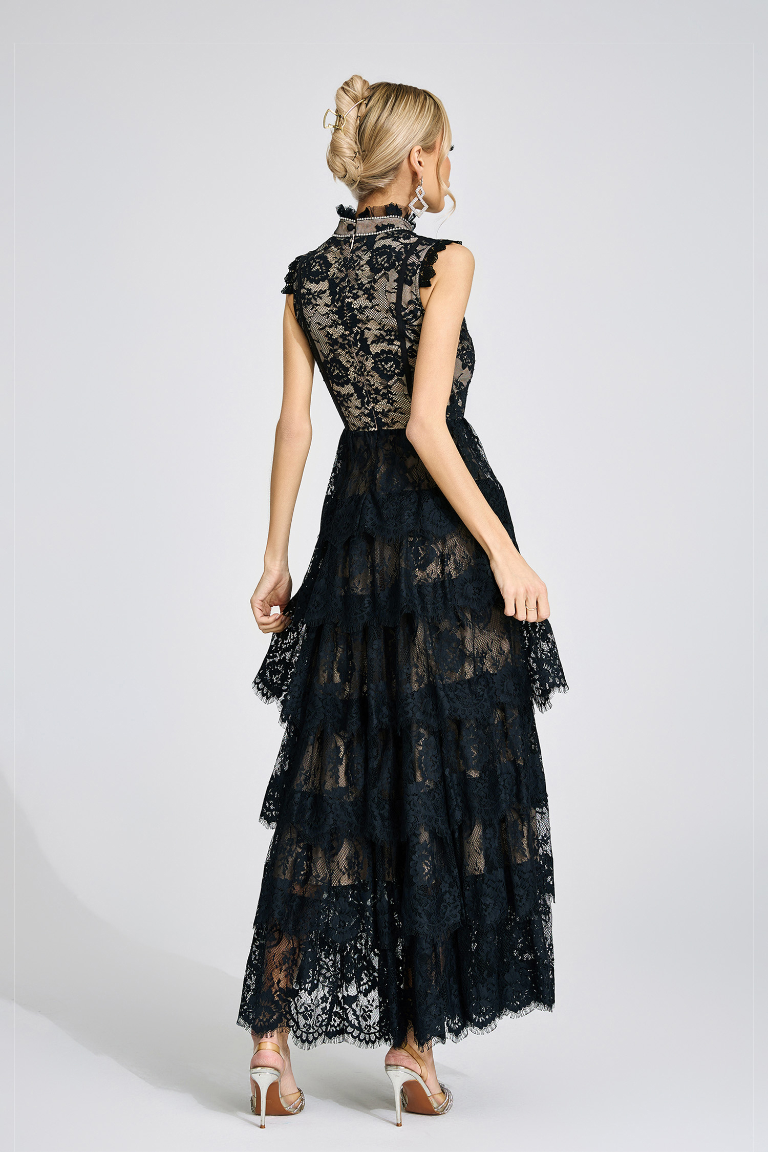 Sian Black Lace Maxi Dress