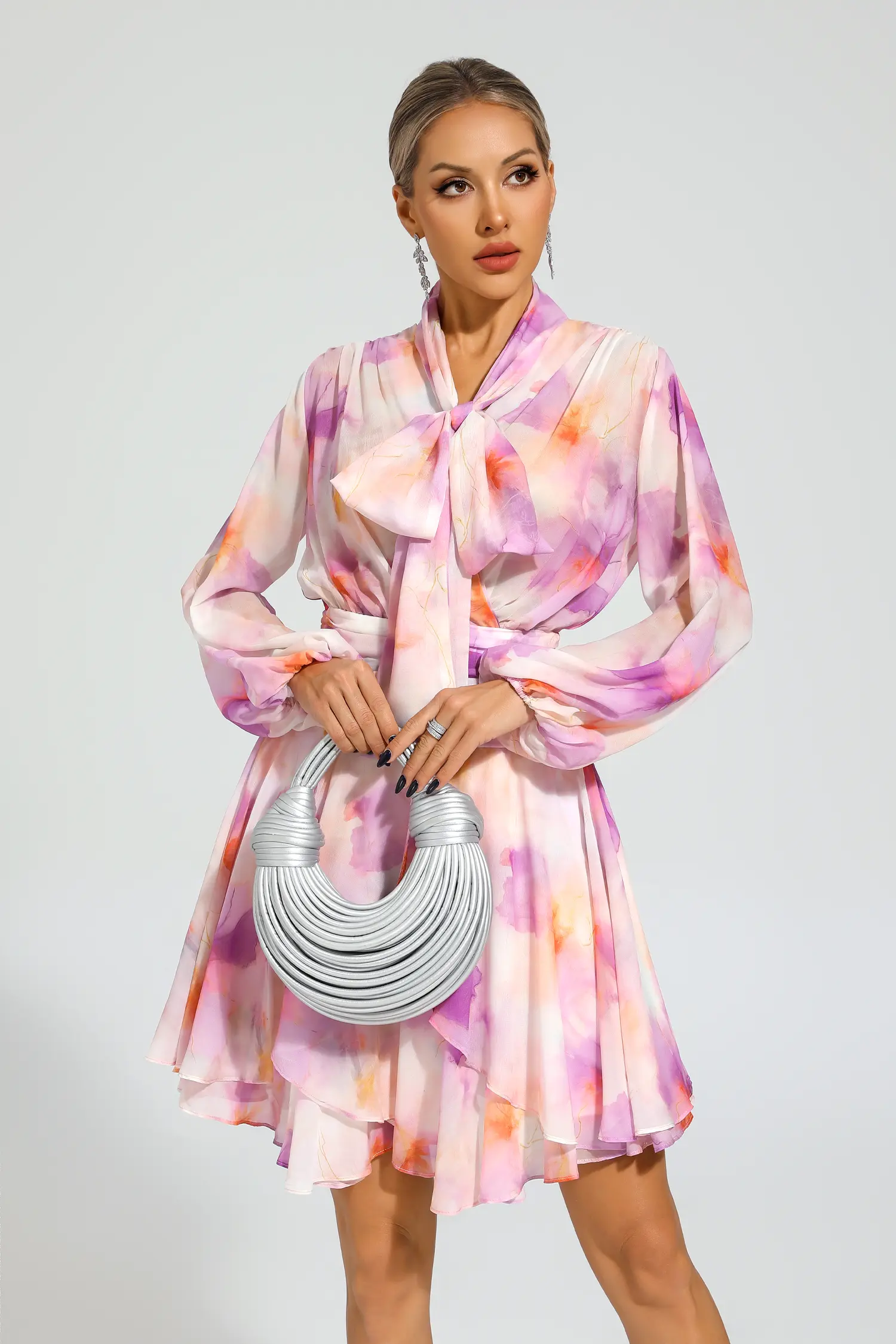Sid Pink Floral Mini Dress-CATCHALL