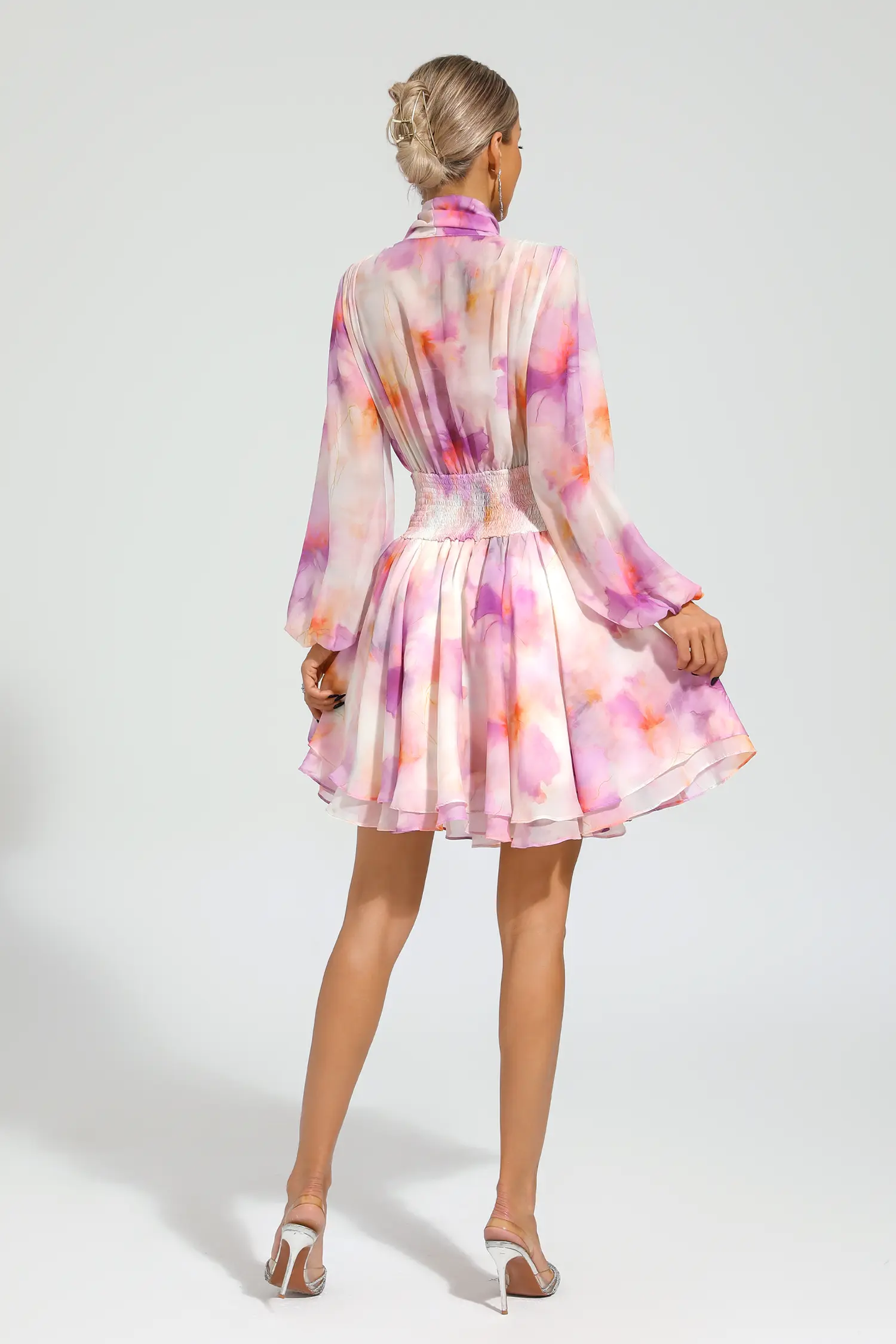Sid Pink Floral Mini Dress-CATCHALL