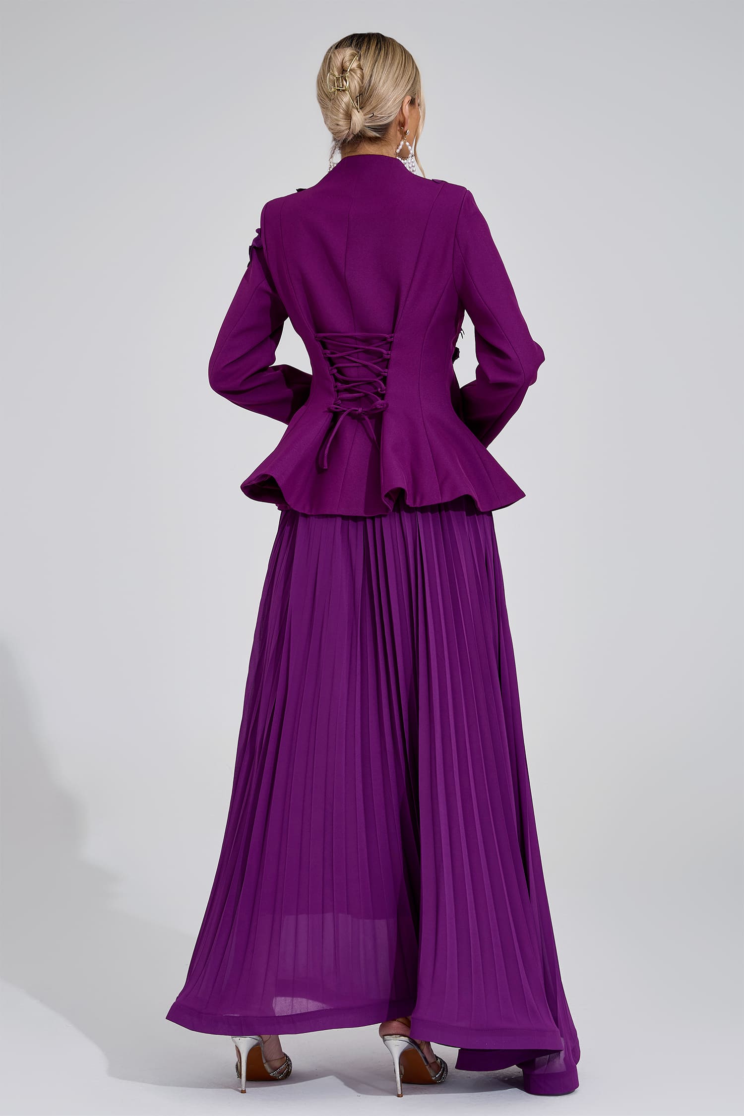 Sigrid Purple Pleated Set