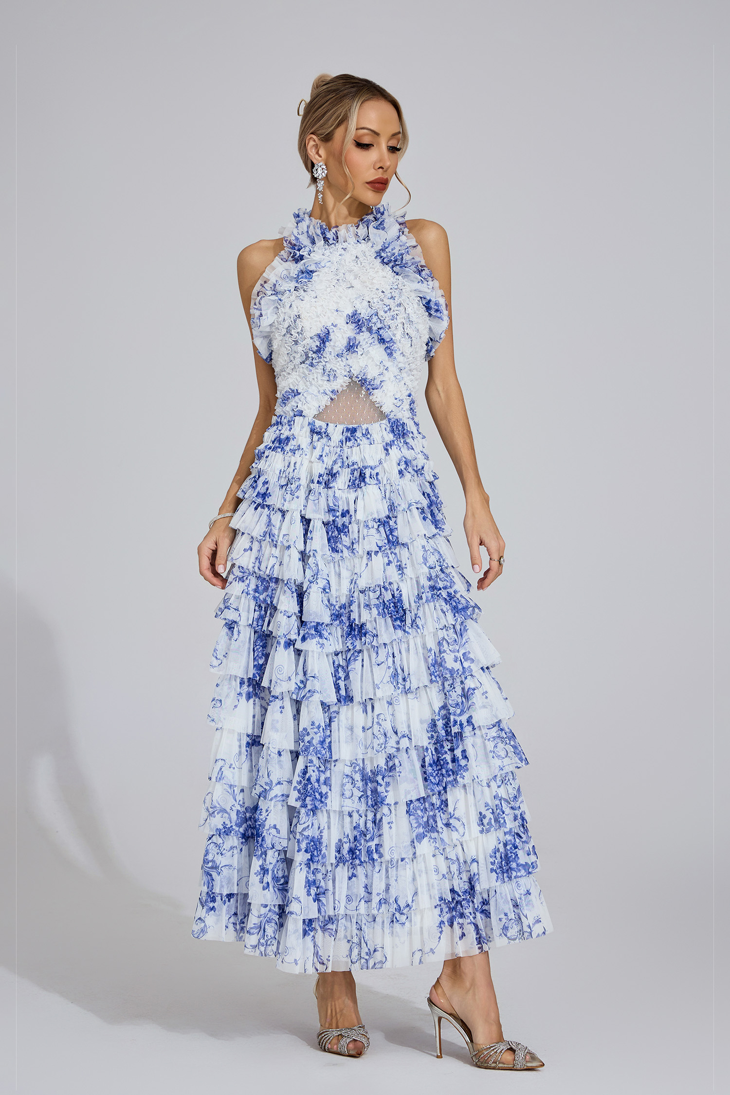 Siofra Blue Willow Maxi Dress