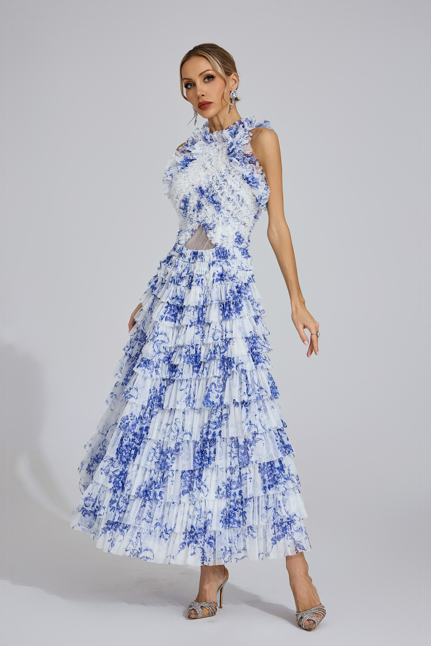 Siofra Blue Willow Maxi Dress