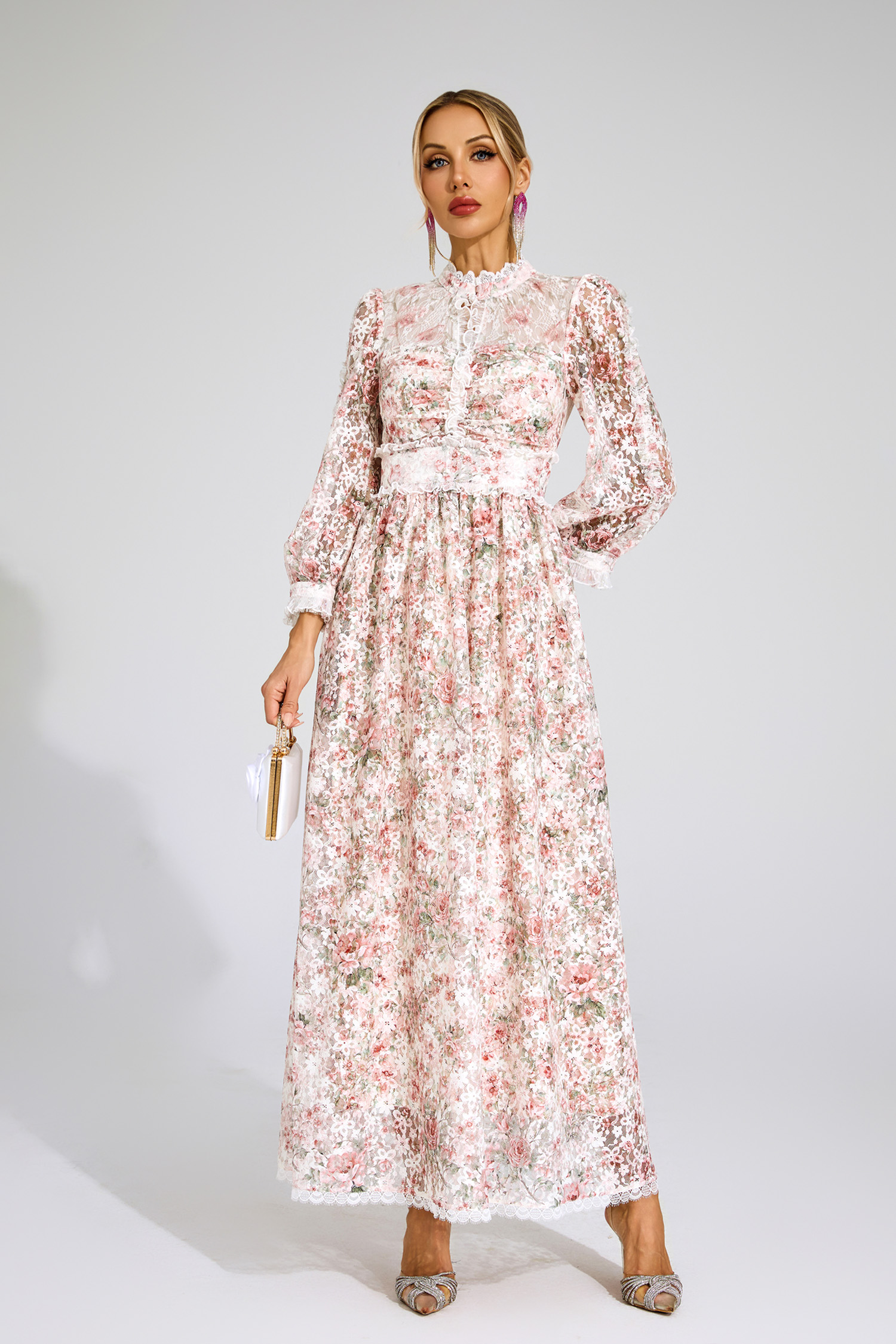 Smedley Pink Floral Long Sleeve Dress