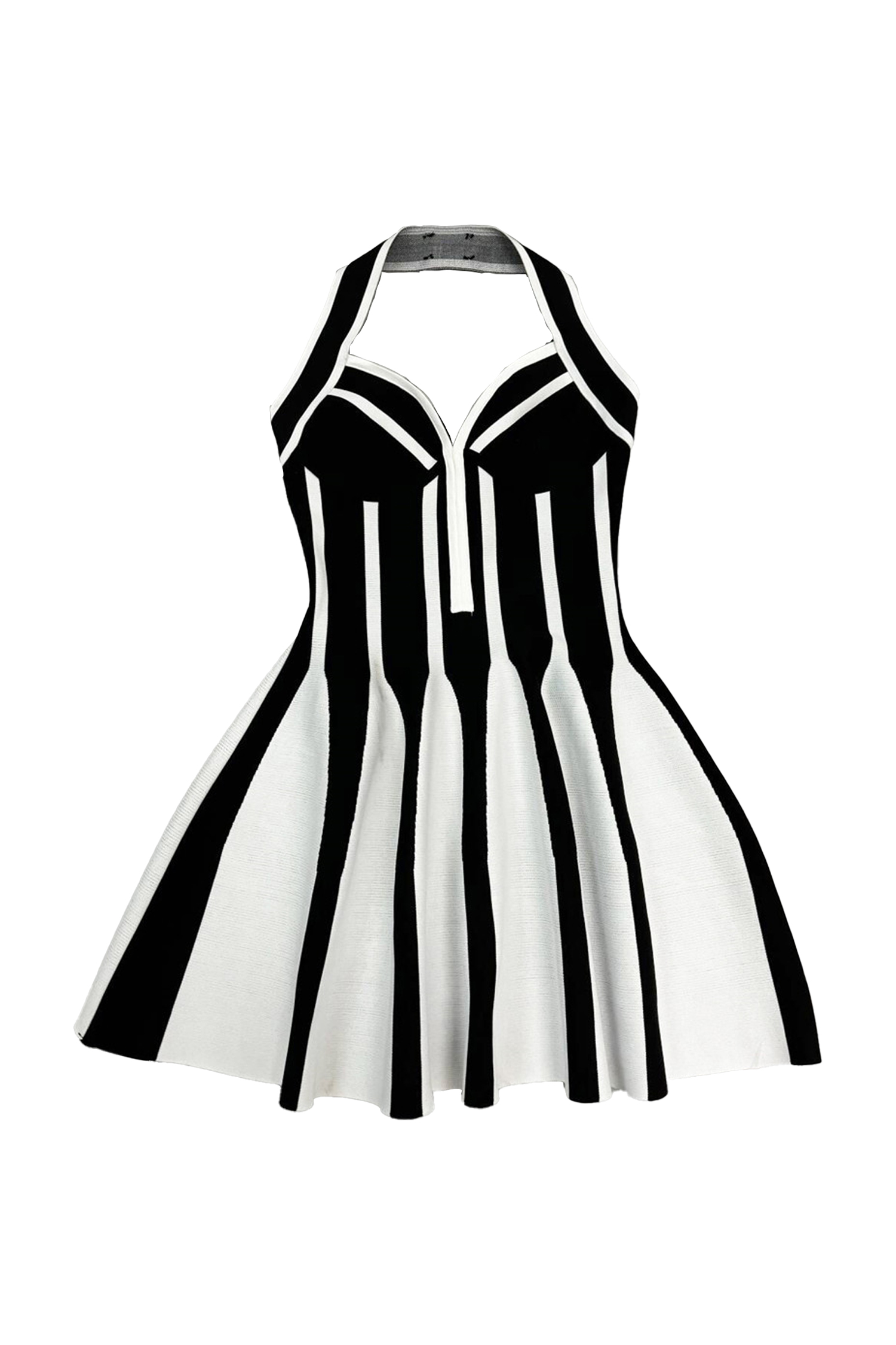 Smollett Black Striped Halter Dress