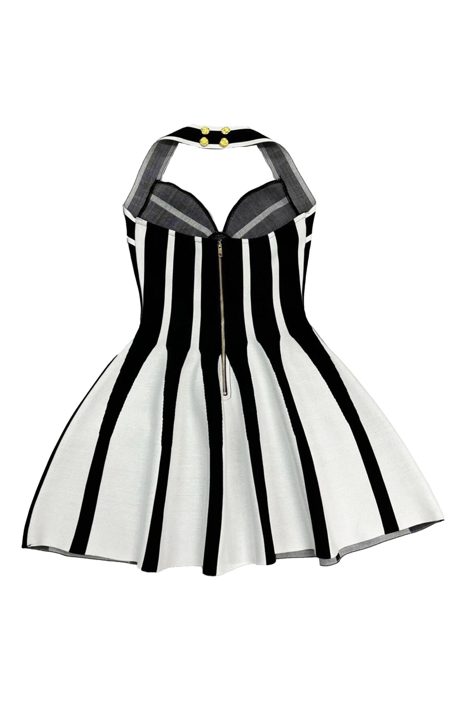 Smollett Black Striped Halter Dress