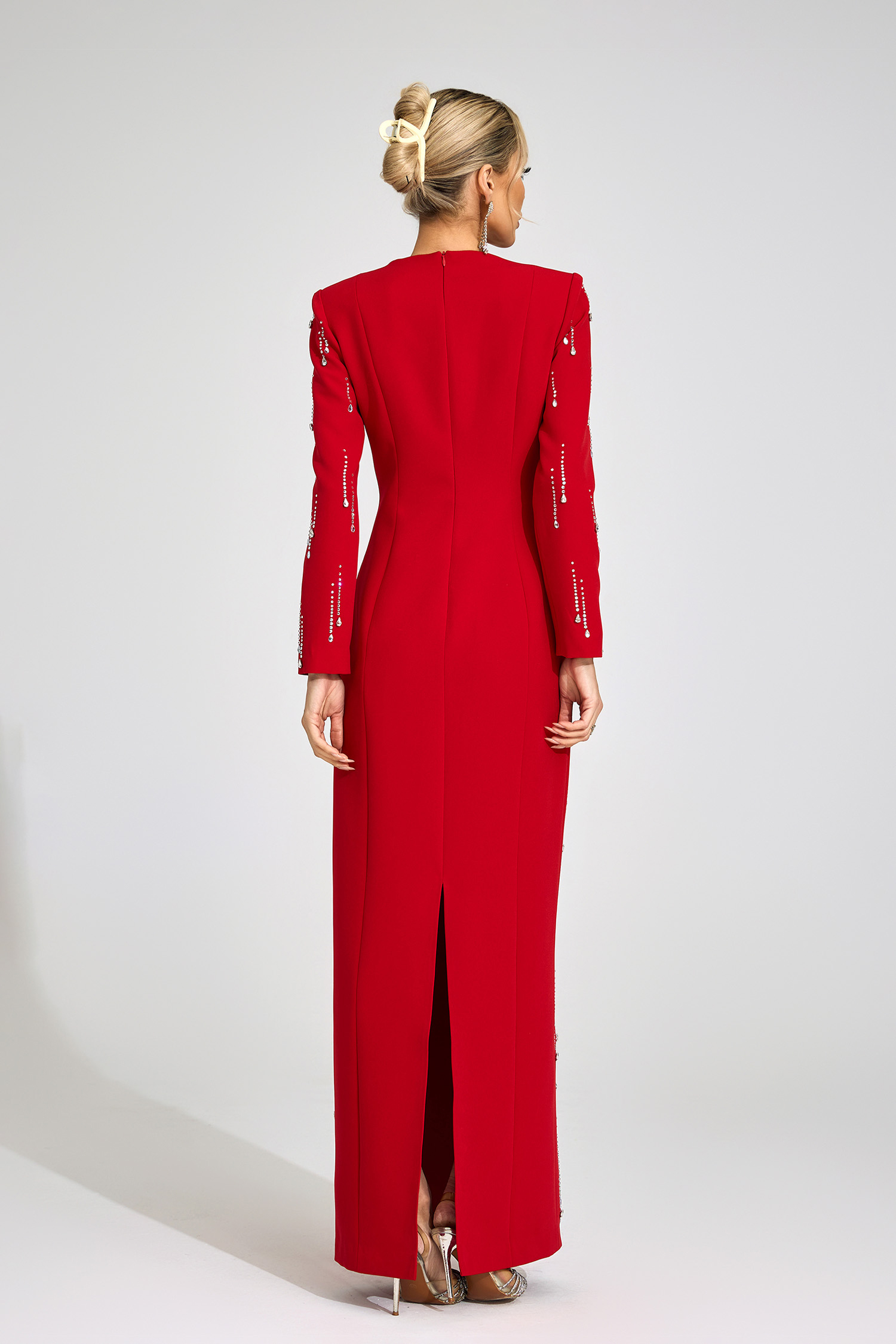 Solveig Red Diamond Maxi Dress