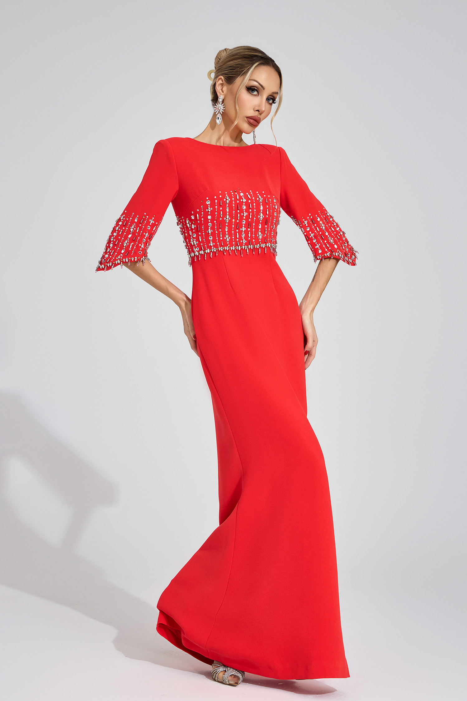 Sophronia Red Diamond Maxi Dress