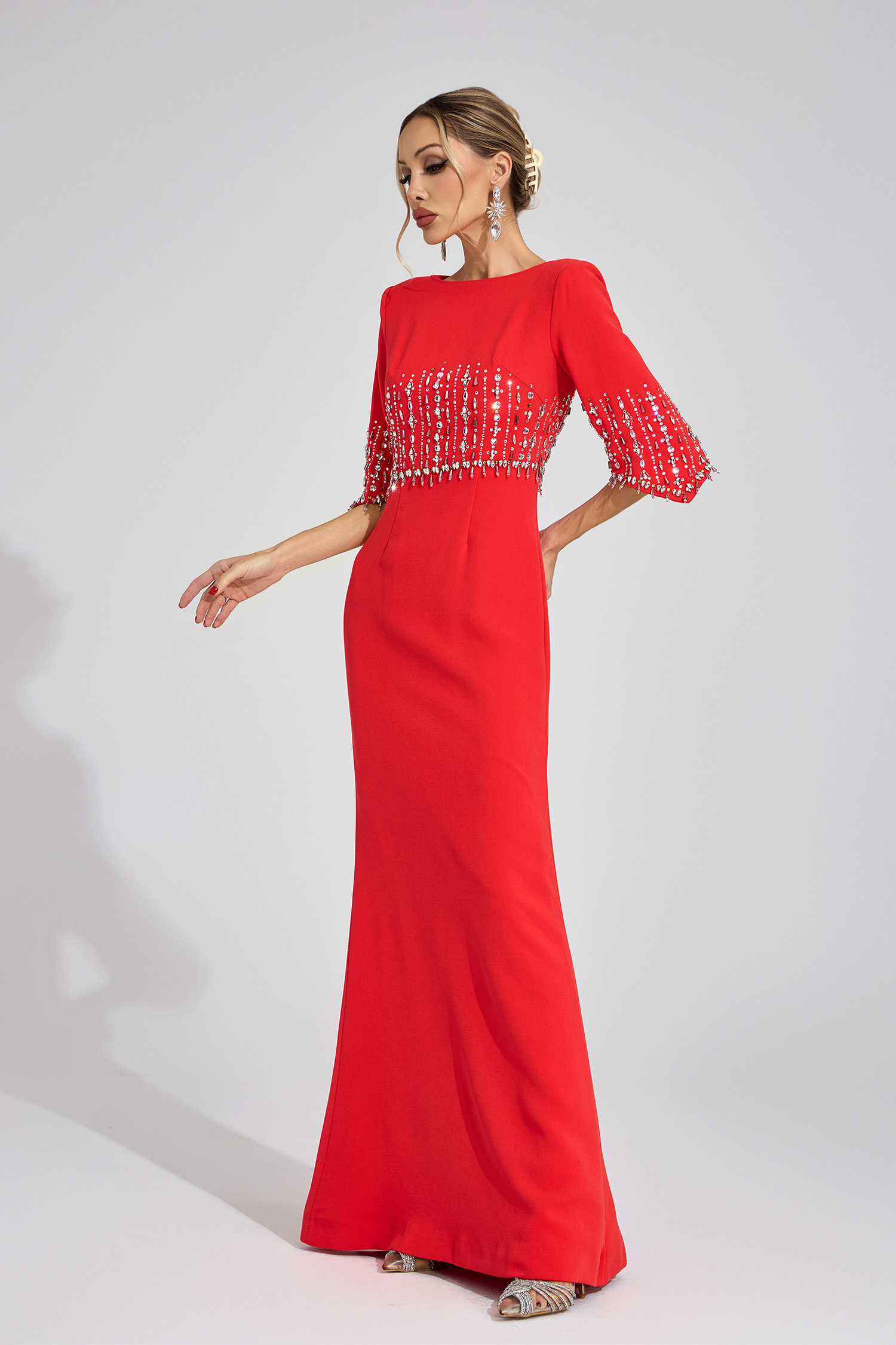Sophronia Red Diamond Maxi Dress
