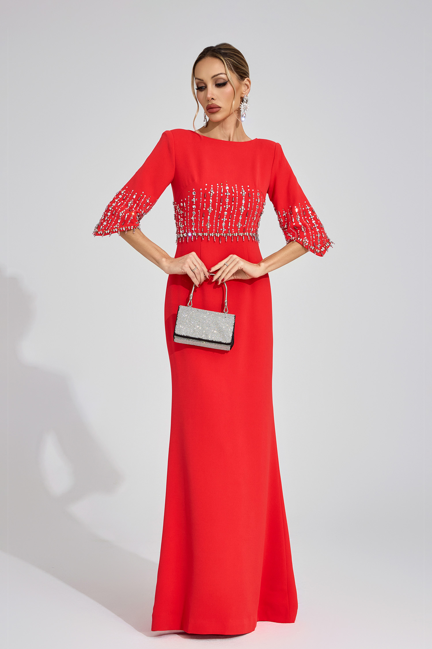 Sophronia Red Diamond Maxi Dress