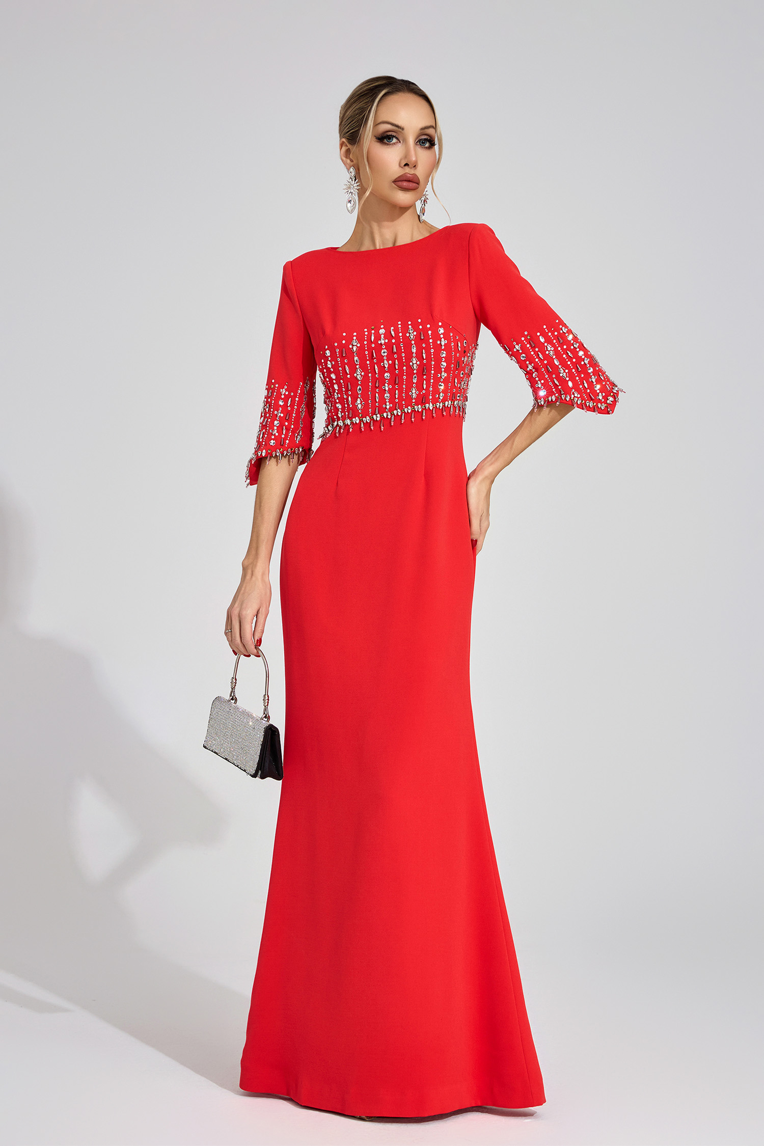 Sophronia Red Diamond Maxi Dress