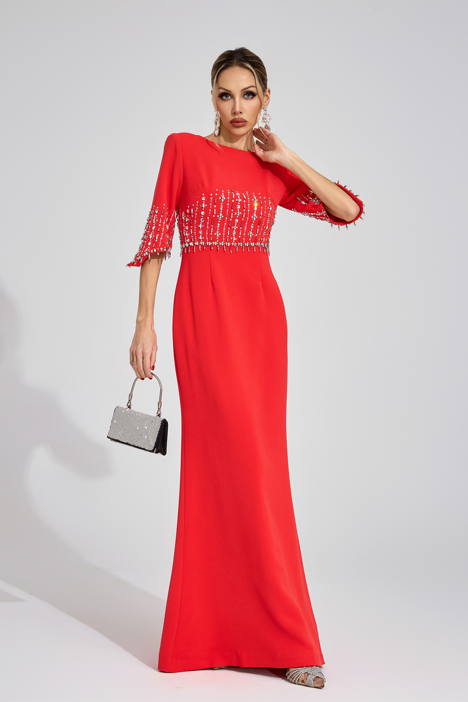 Sophronia Red Diamond Maxi Dress