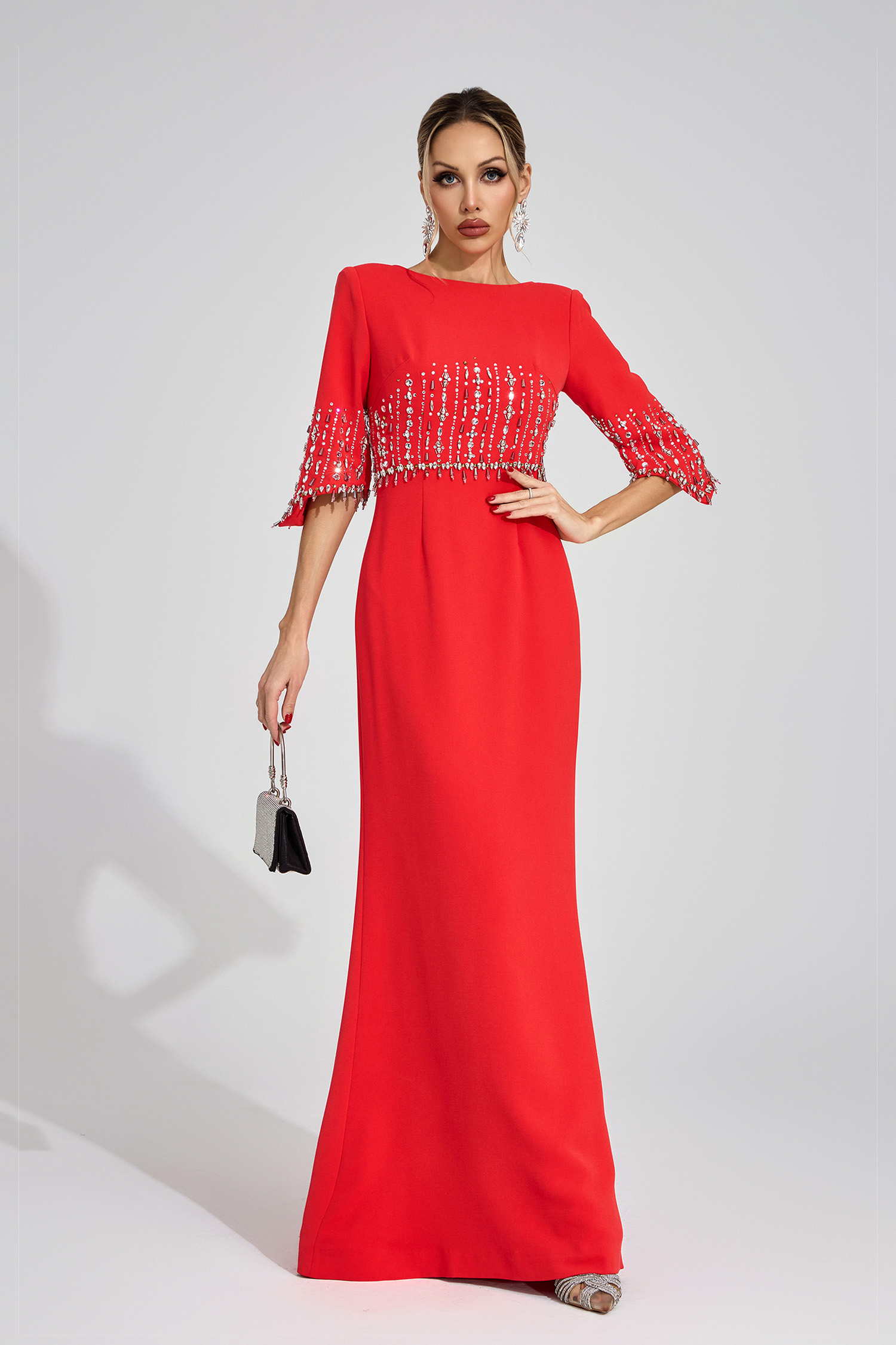 Sophronia Red Diamond Maxi Dress