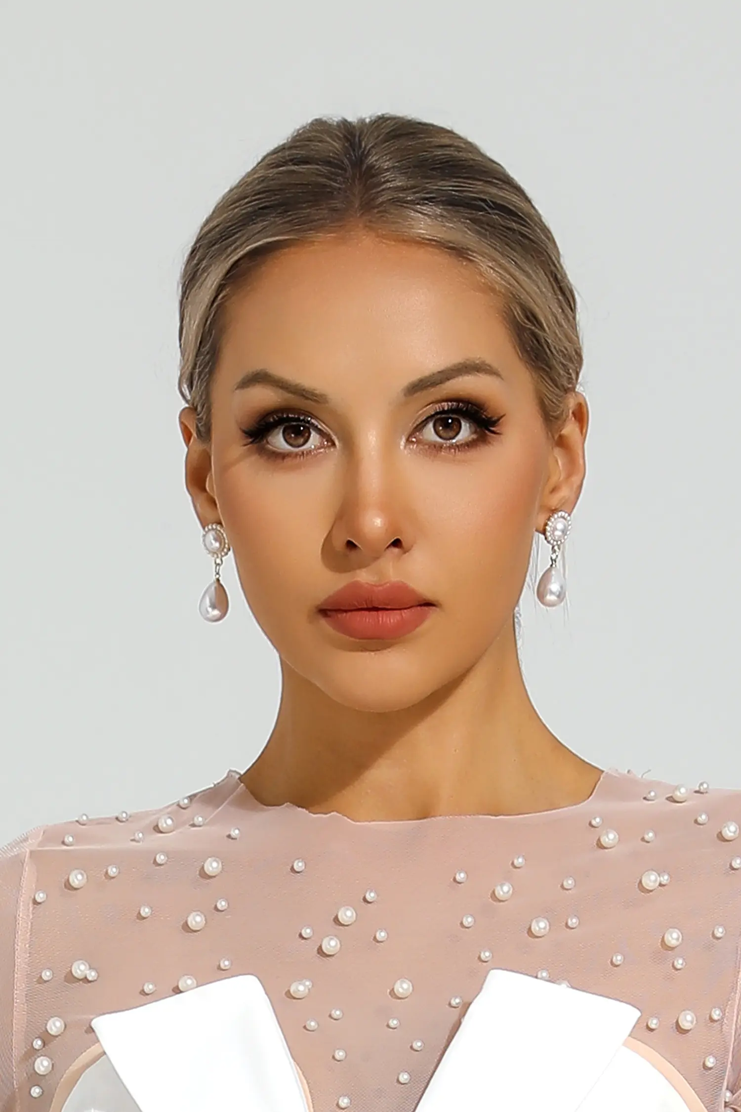 Spencer White Pear Earrings-CATCHALL